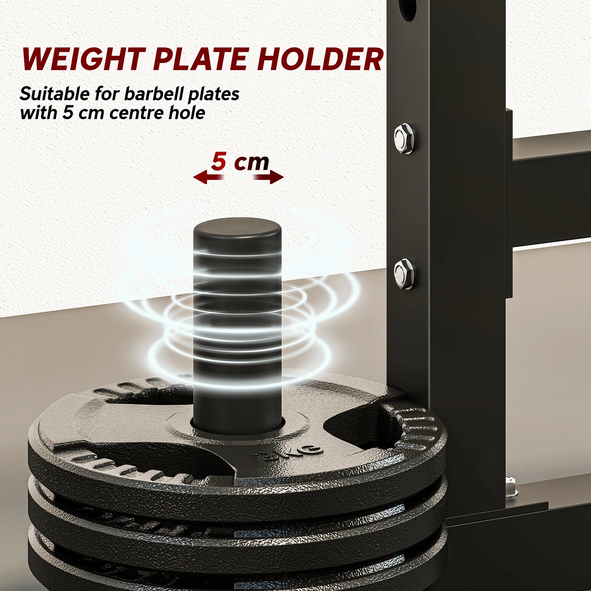 SPORTNOW Adjustable Squat Rack, Barbell Rack Stand, Max Load 300kg - Image 7