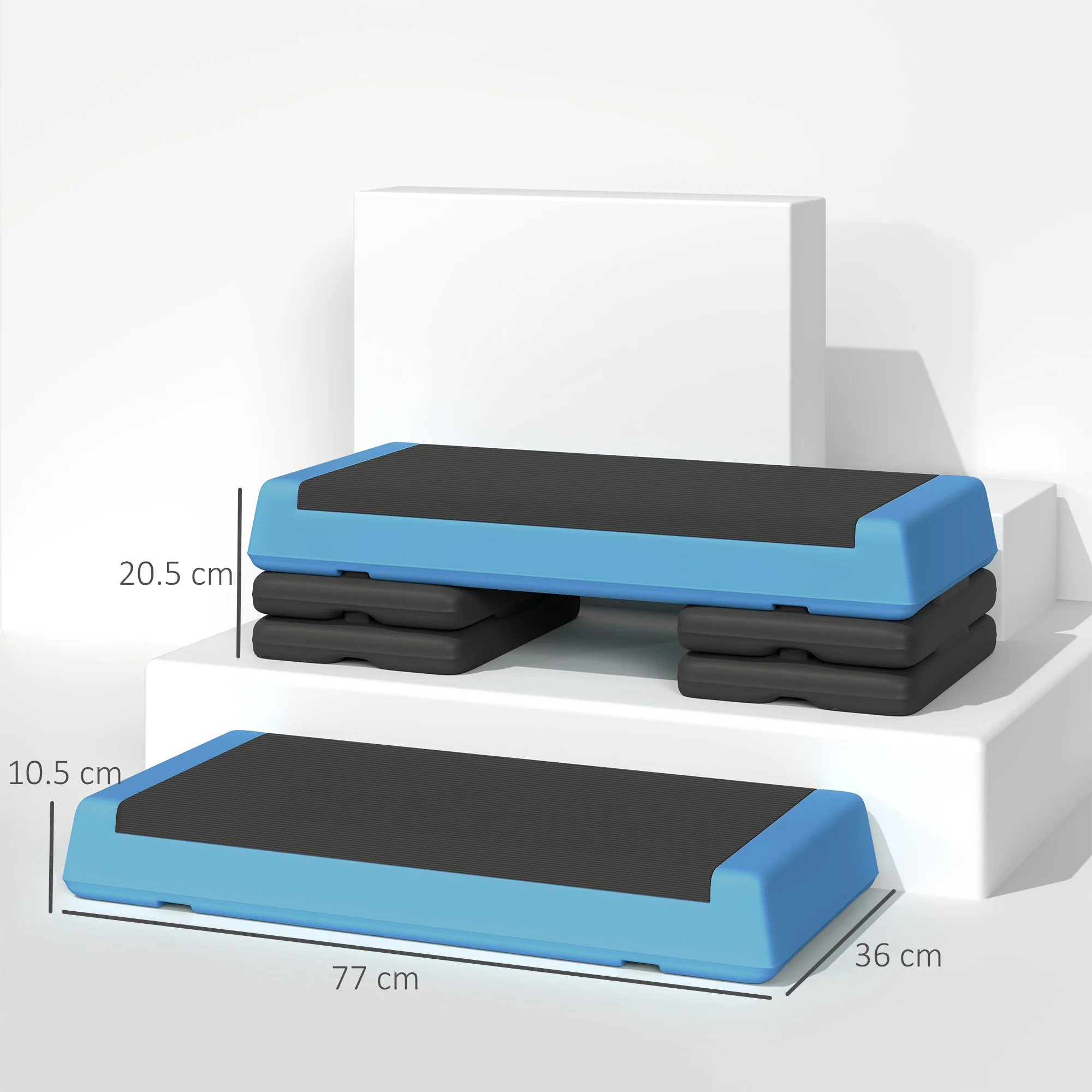 SPORTNOW Aerobic Step, 10.5/15.5/20.5cm Exercise Stepper For Home - Image 23