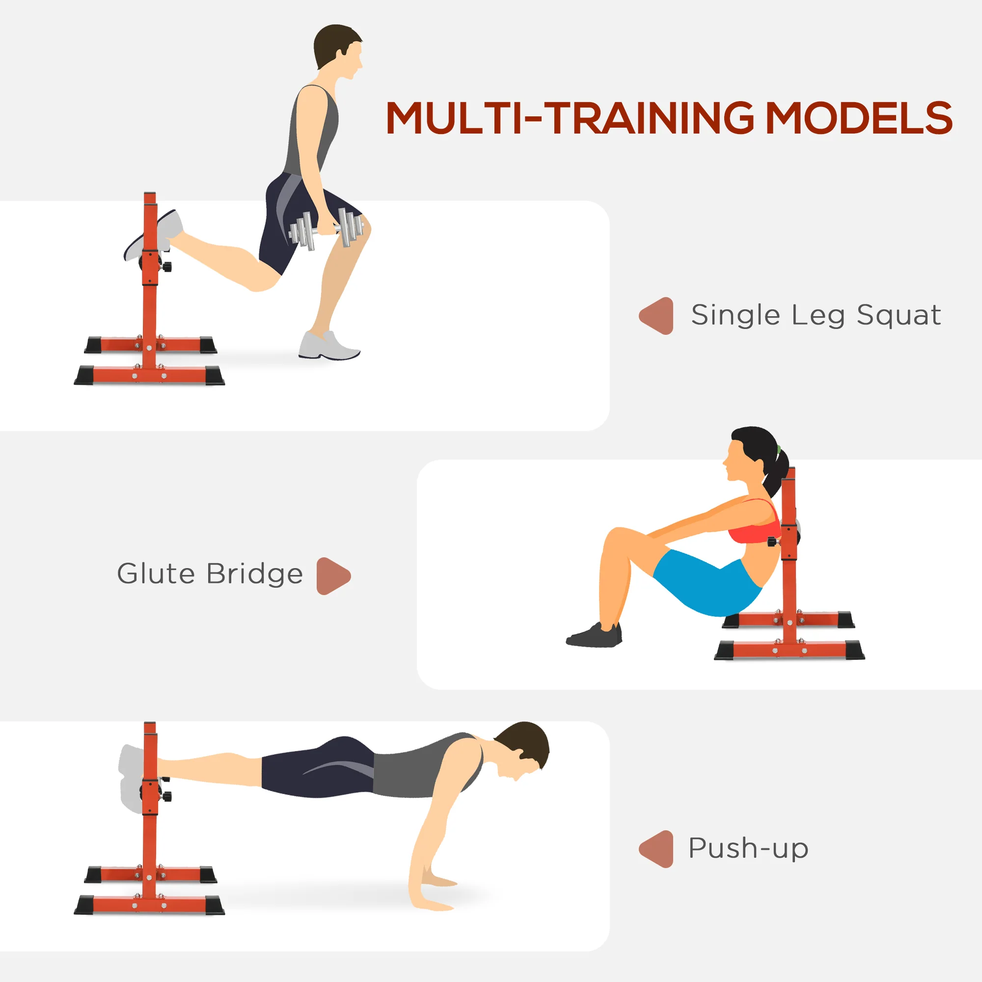 SPORTNOW Bulgarian Split Squat Stand, 12-Level Leg Training Machine - Image 3