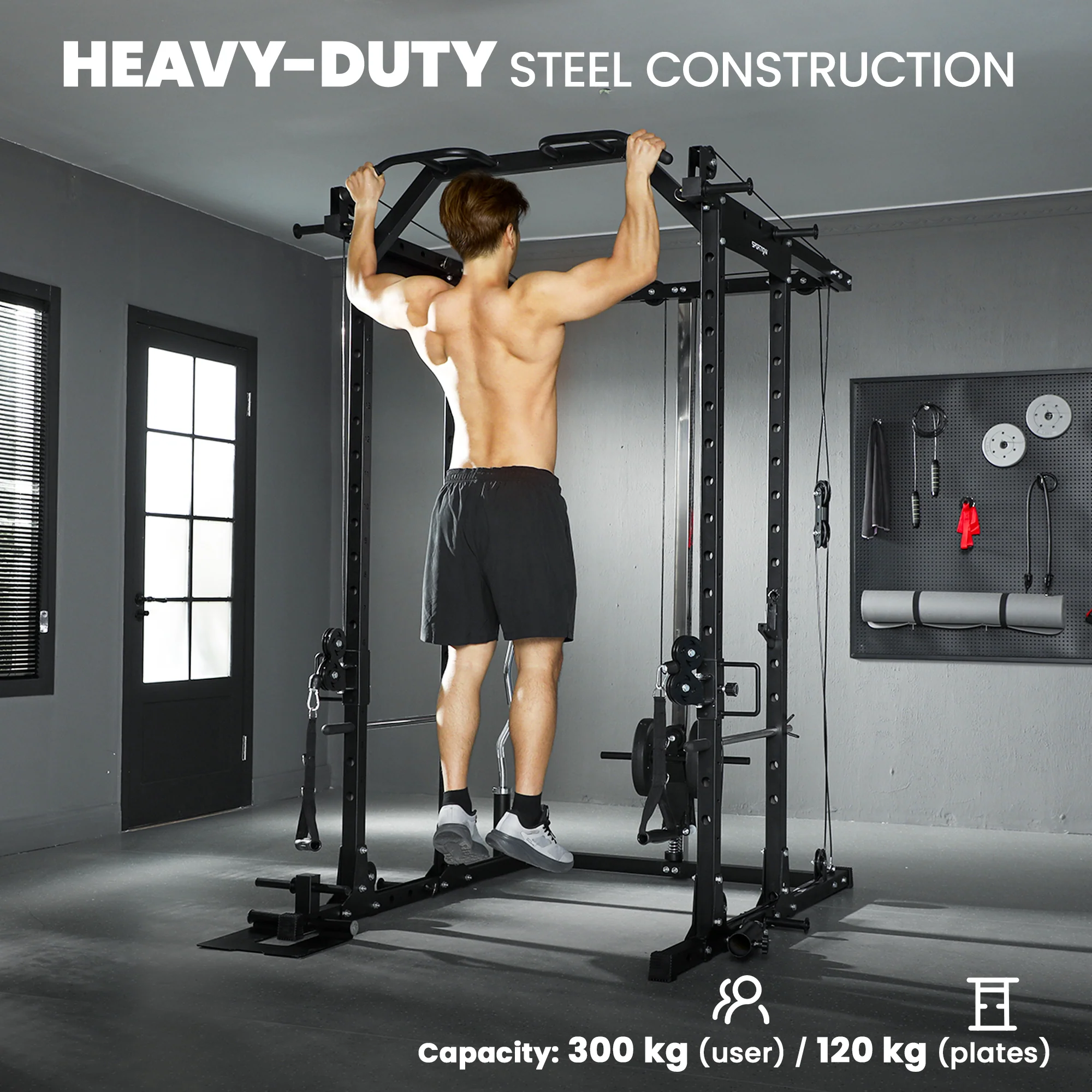 SPORTNOW Cable Crossover Machine, 300kg Multi Gym Cable Pulley System - Image 6