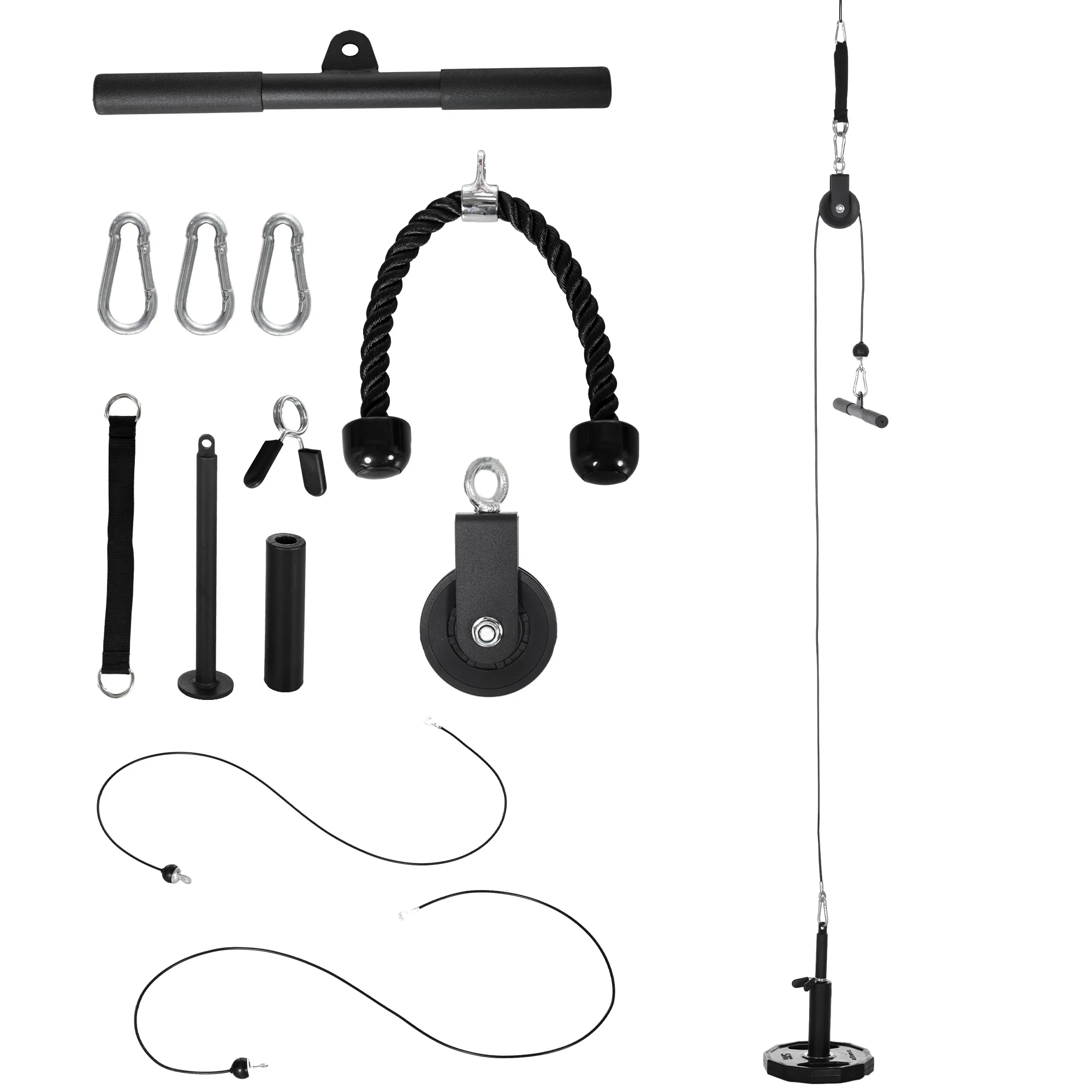 SPORTNOW Cable Pulley System, Lat Pull Down System With DIY Loading Weight Pin