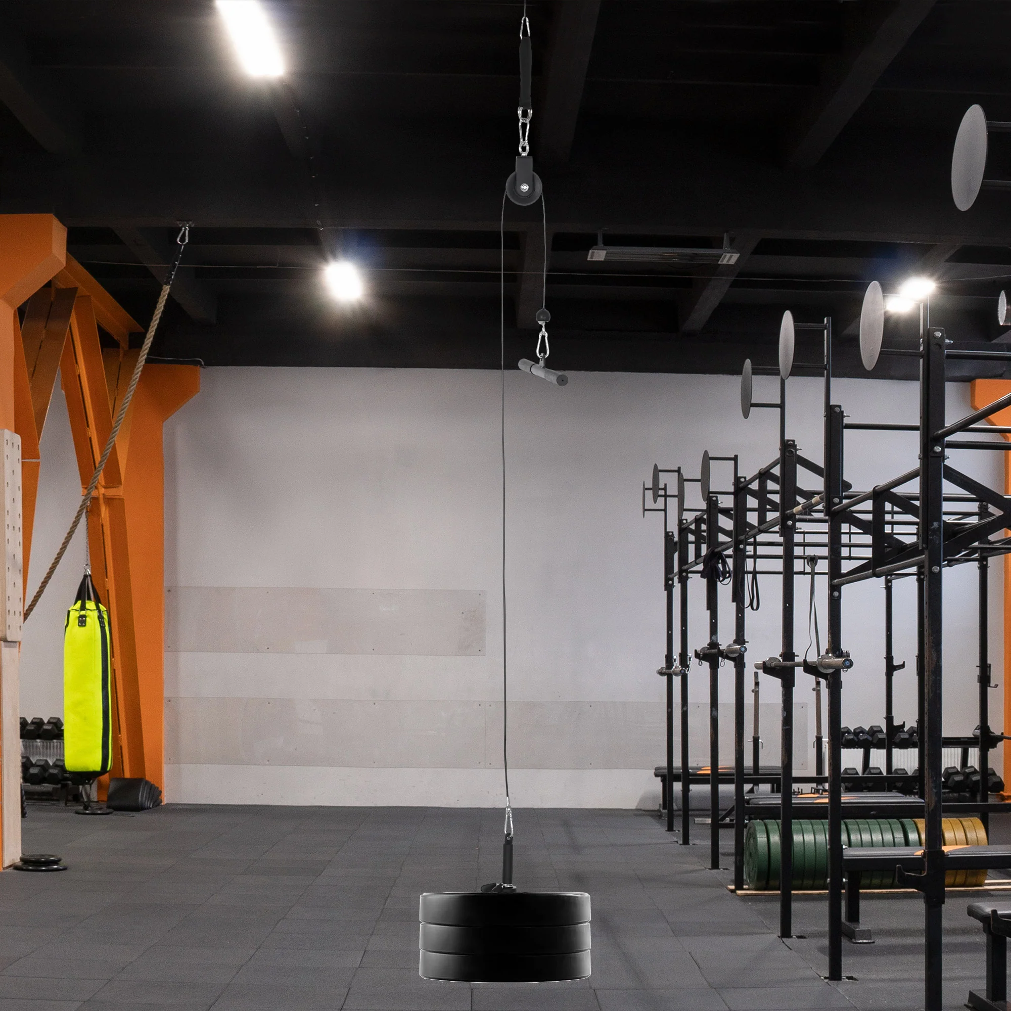 SPORTNOW Cable Pulley System, Lat Pull Down System With DIY Loading Weight Pin - Image 2