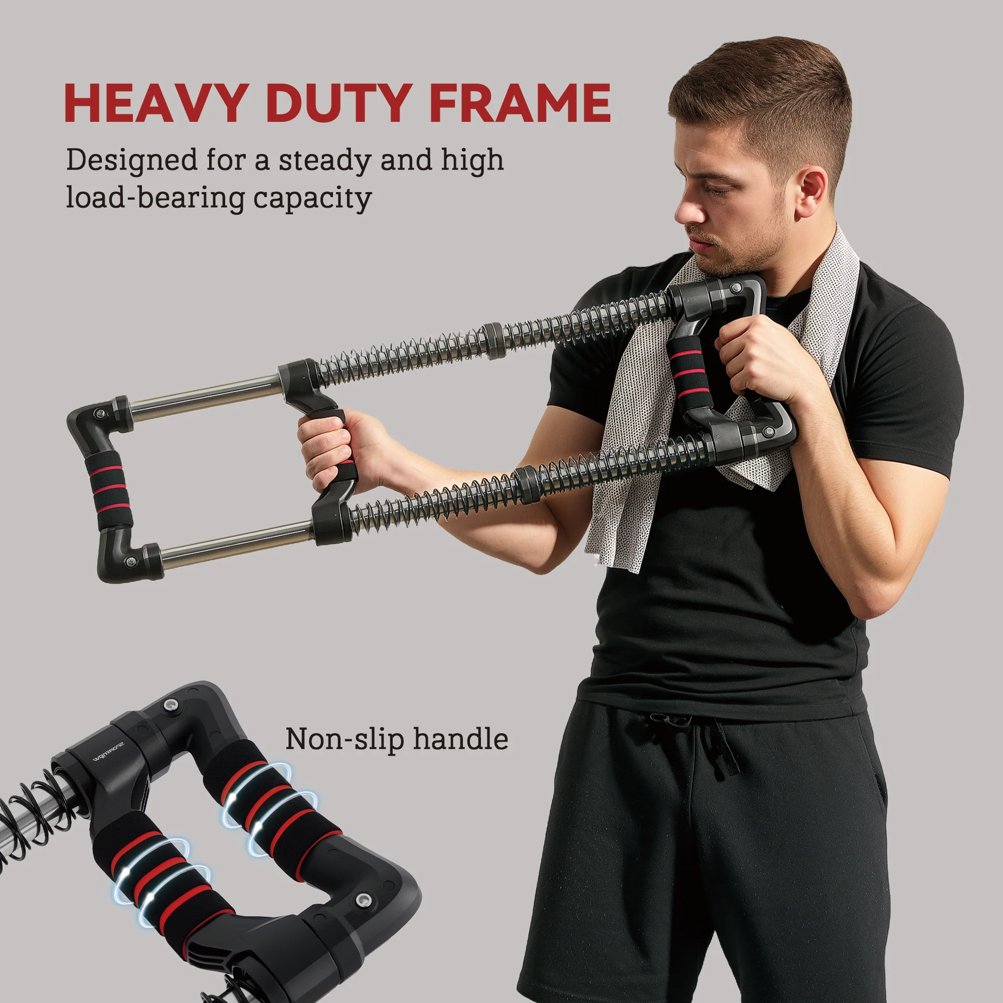 SPORTNOW Chest Expander With 10-50kg Adjustable Resistance For Men, Women - Image 6