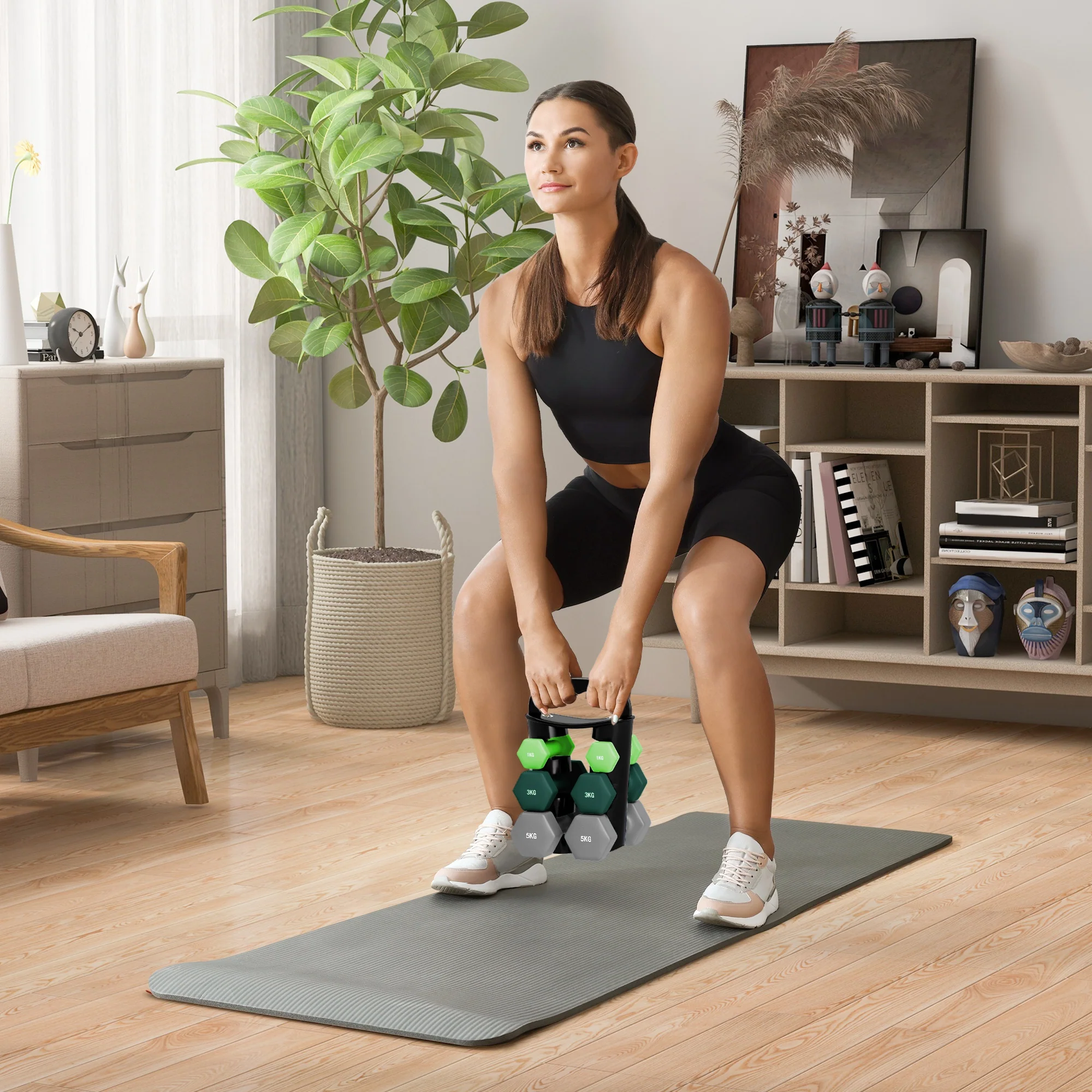 SPORTNOW Dumbbells Set With Storage Rack - Image 8