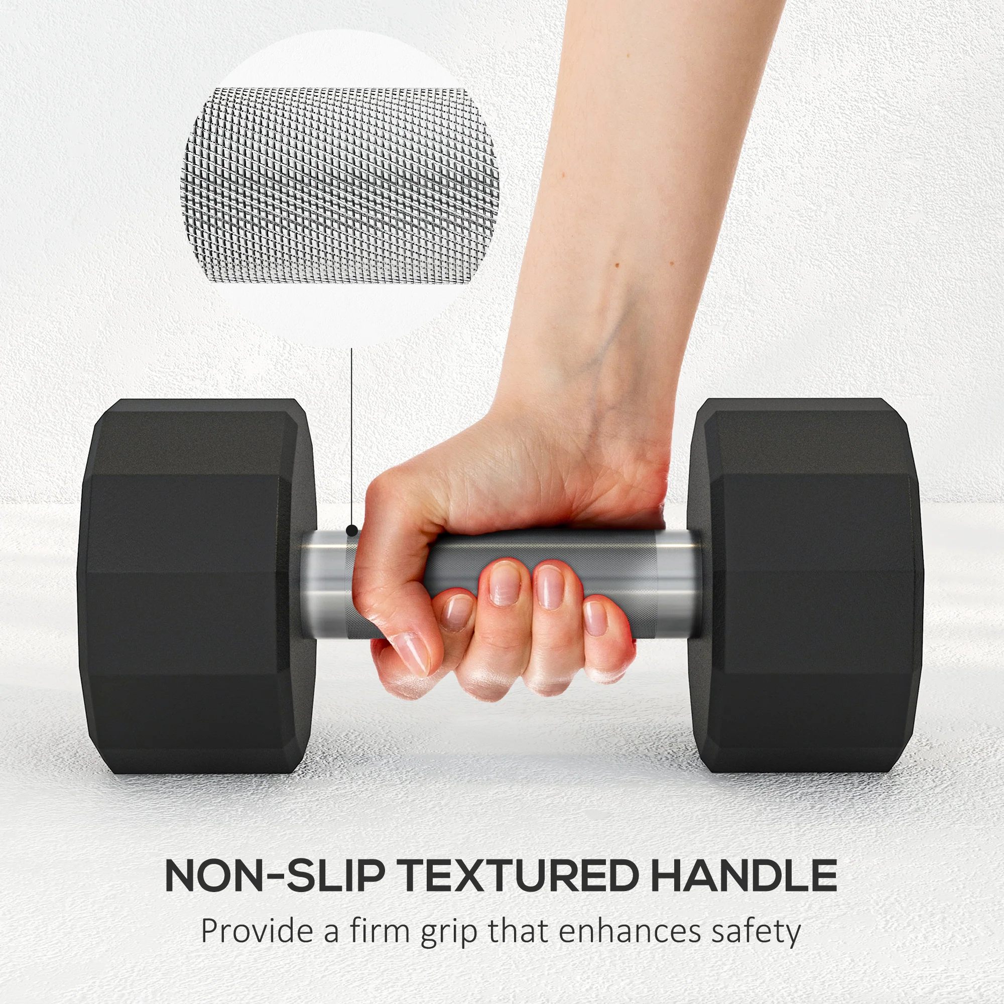 2 X 8kg SPORTNOW Dumbbells Weights Set With 12-Sided Shape And Non-Slip Grip - Image 6
