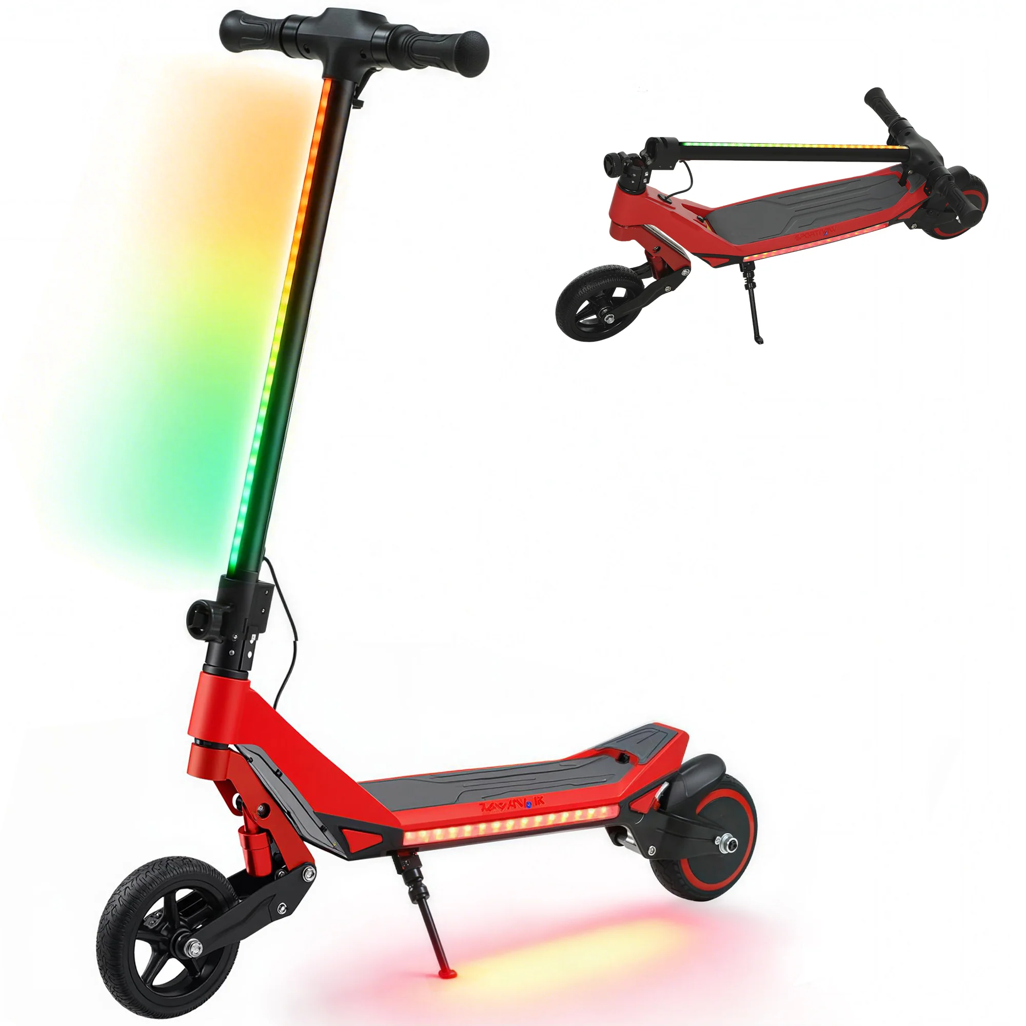 SPORTNOW Electric Scooter for Kids, Foldable E Scooter for Age Age 6+ Red