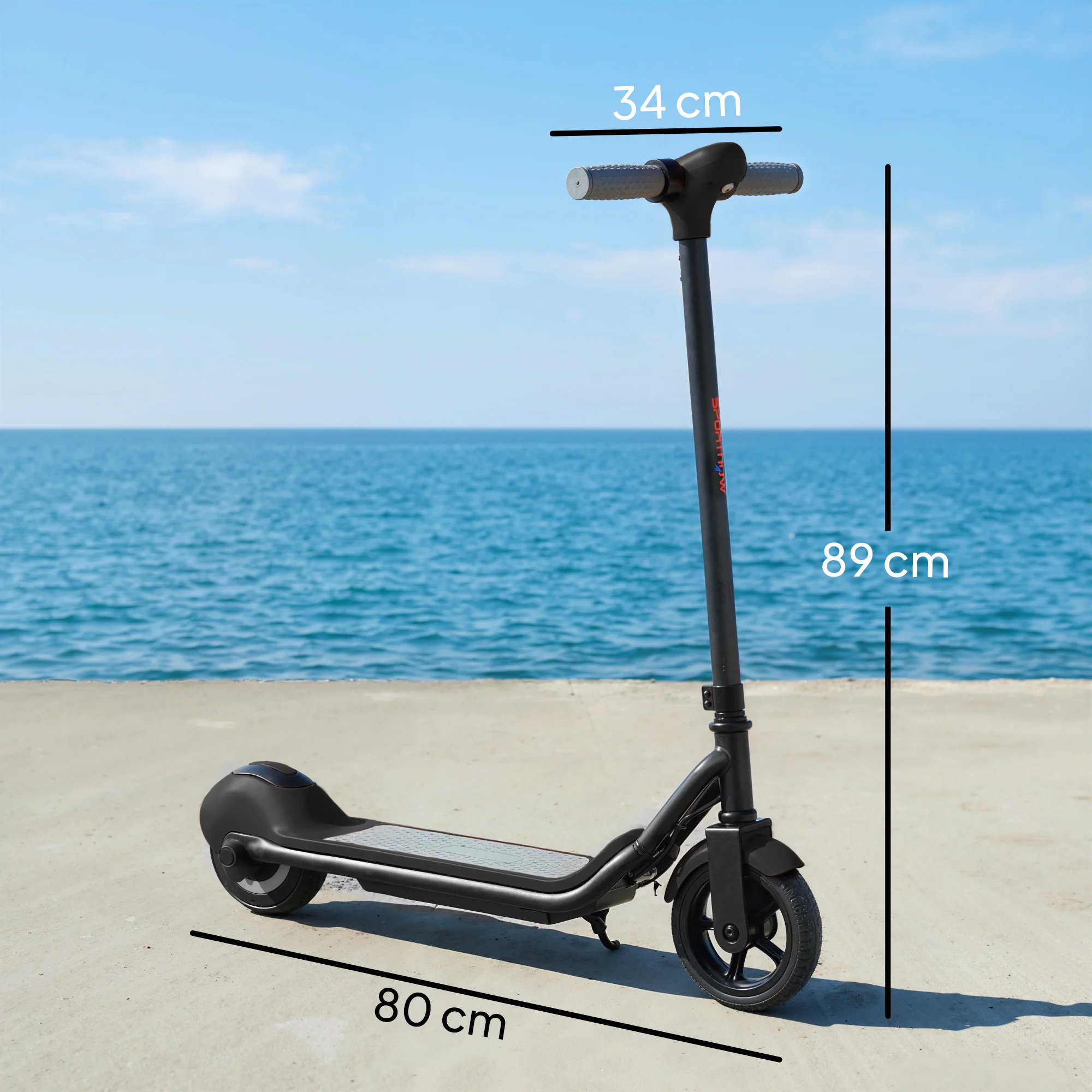 SPORTNOW Electric Scooter, Lightweight E Scooter With LED Display, Black - Image 5