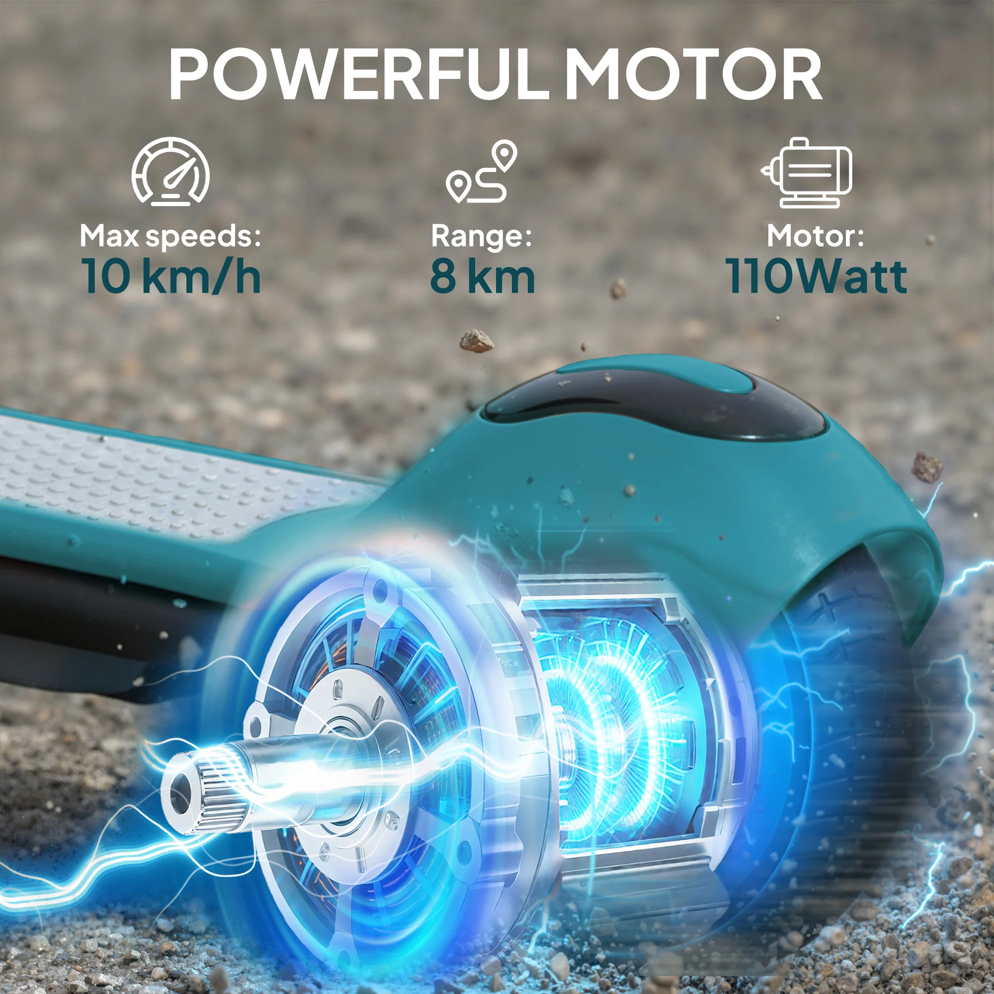 SPORTNOW Electric Scooter, Lightweight E Scooter With LED Display, Green - Image 4