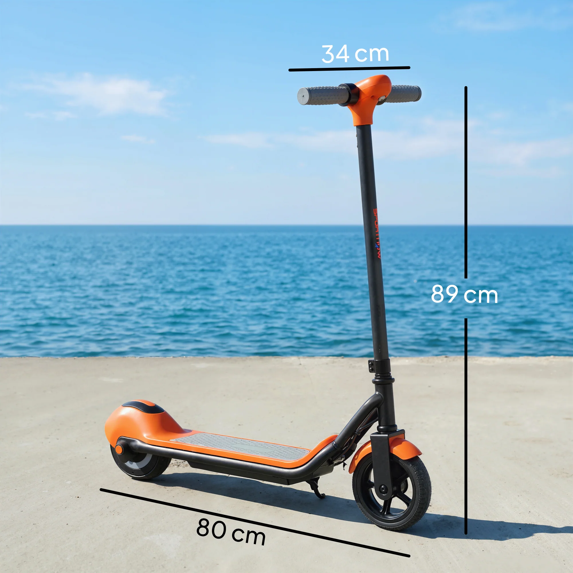 SPORTNOW Electric Scooter, Lightweight E Scooter With LED Display, Orange - Image 5