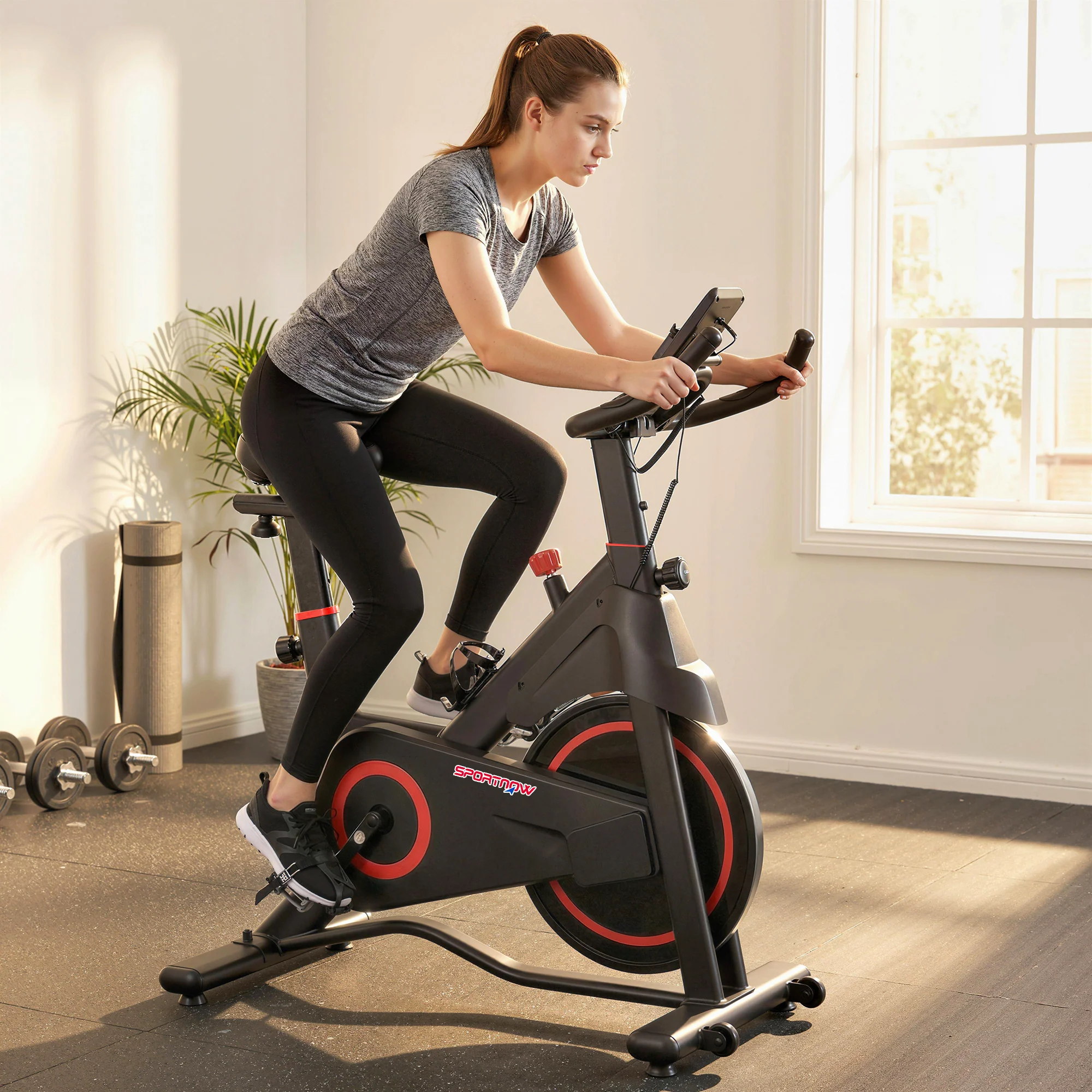 SPORTNOW Exercise Bike, Stationary Bike With Adjustable Magnetic Resistance - Image 2
