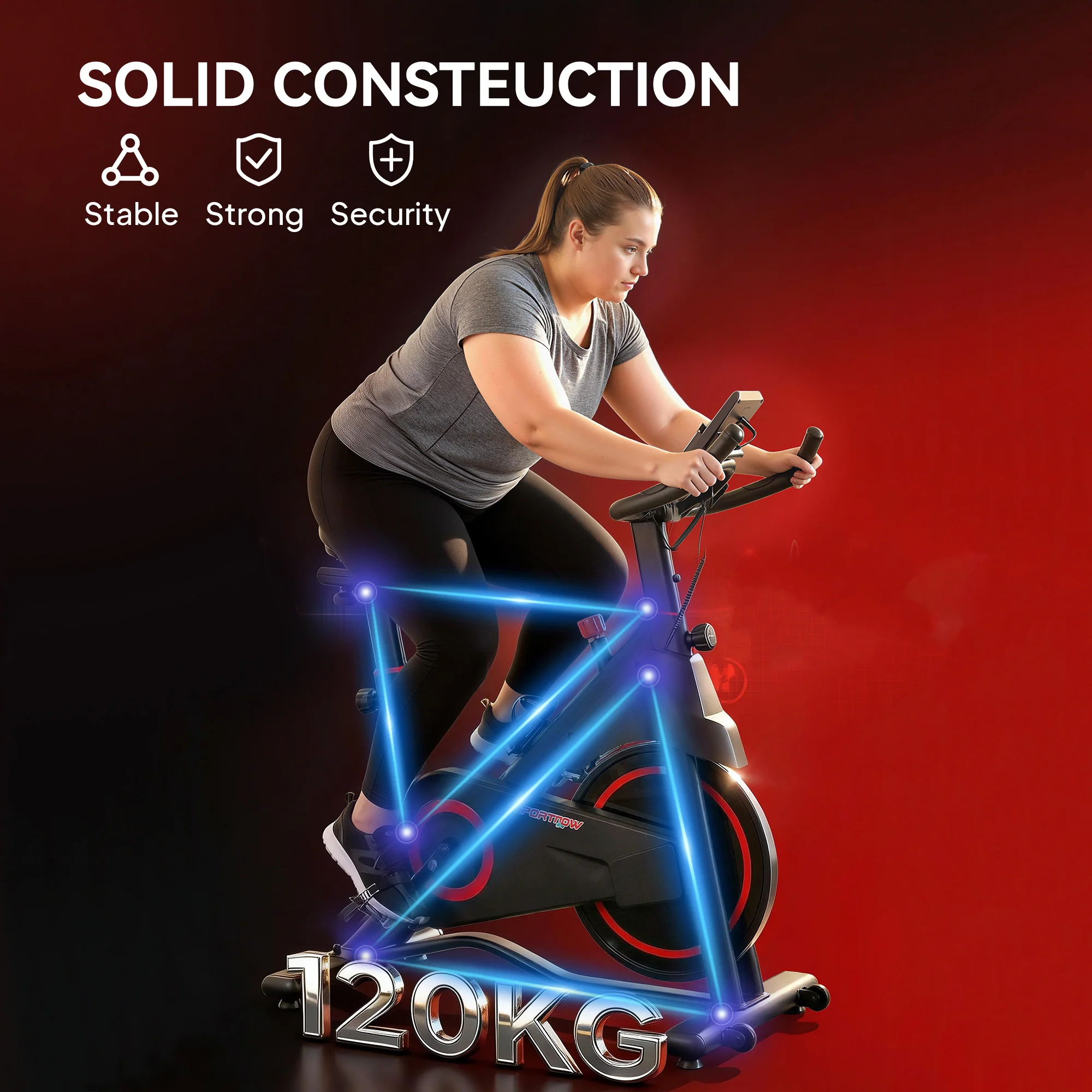 SPORTNOW Exercise Bike, Stationary Bike With Adjustable Magnetic Resistance - Image 6