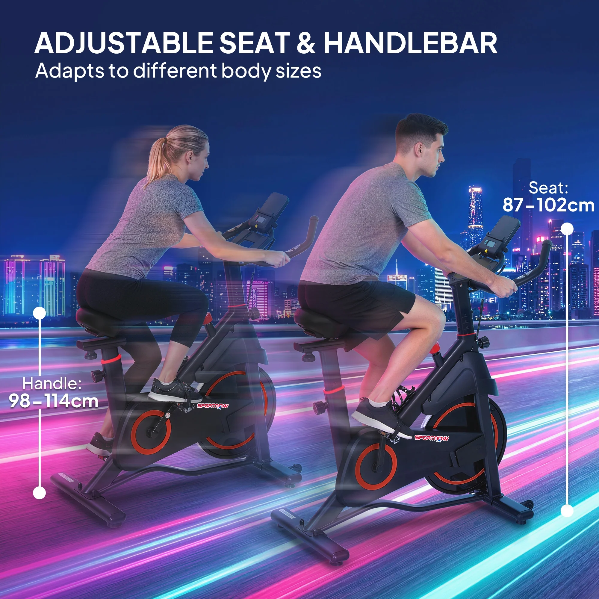 SPORTNOW Exercise Bike, Stationary Bike With Adjustable Magnetic Resistance - Image 7
