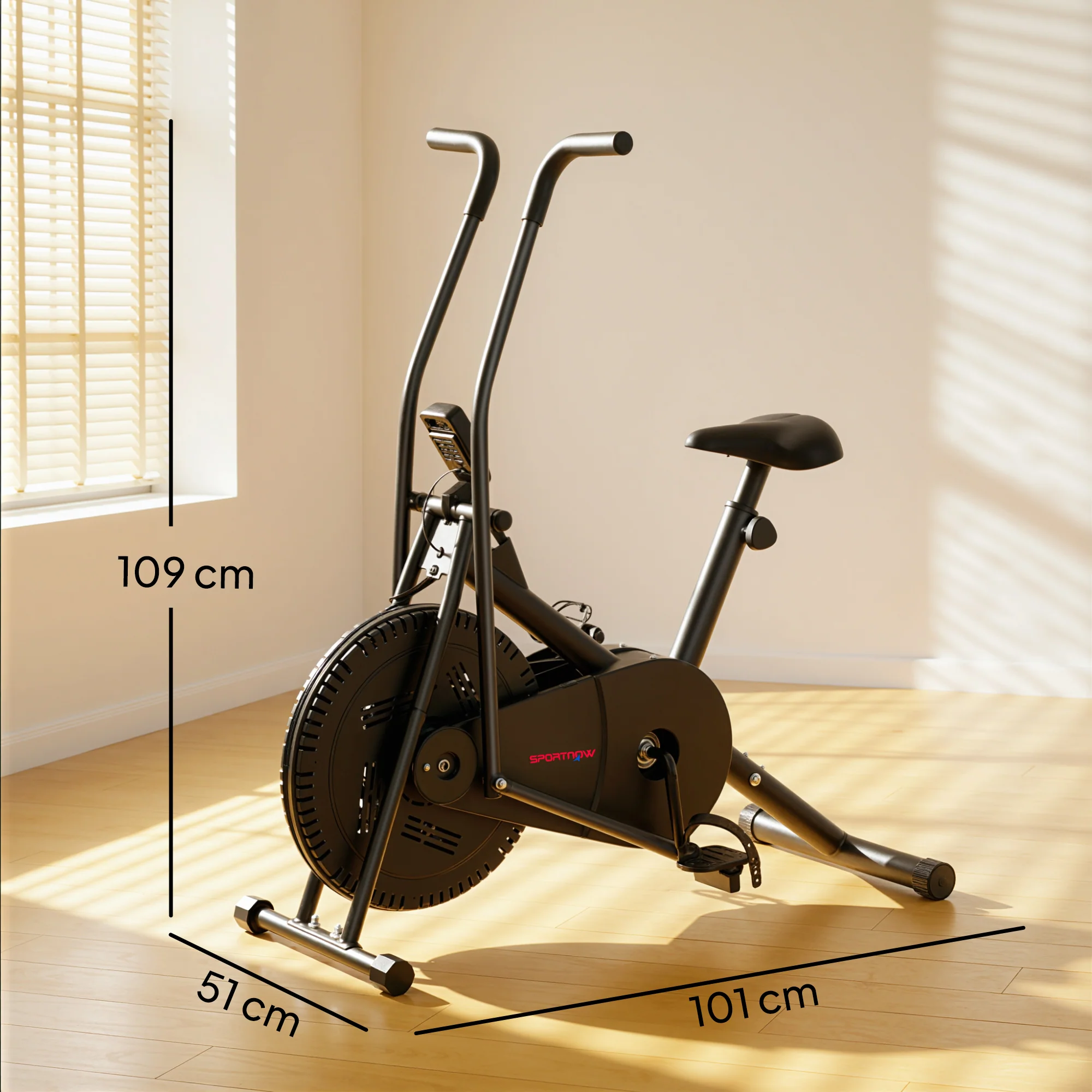 SPORTNOW Exercise Bike with Adjustable Seat, LCD Display, Smooth Belt Drive - Image 5