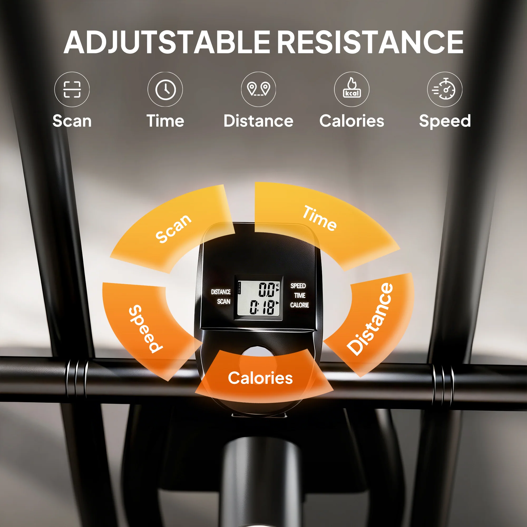 SPORTNOW Exercise Bike with Adjustable Seat, LCD Display, Smooth Belt Drive - Image 6