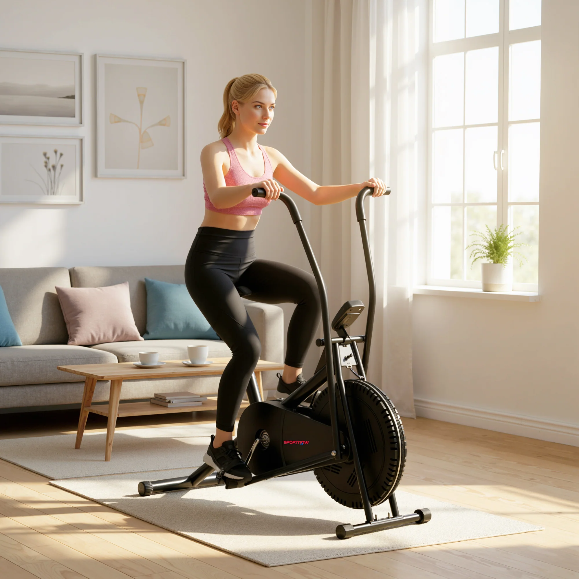 SPORTNOW Exercise Bike with Adjustable Seat, LCD Display, Smooth Belt Drive - Image 8