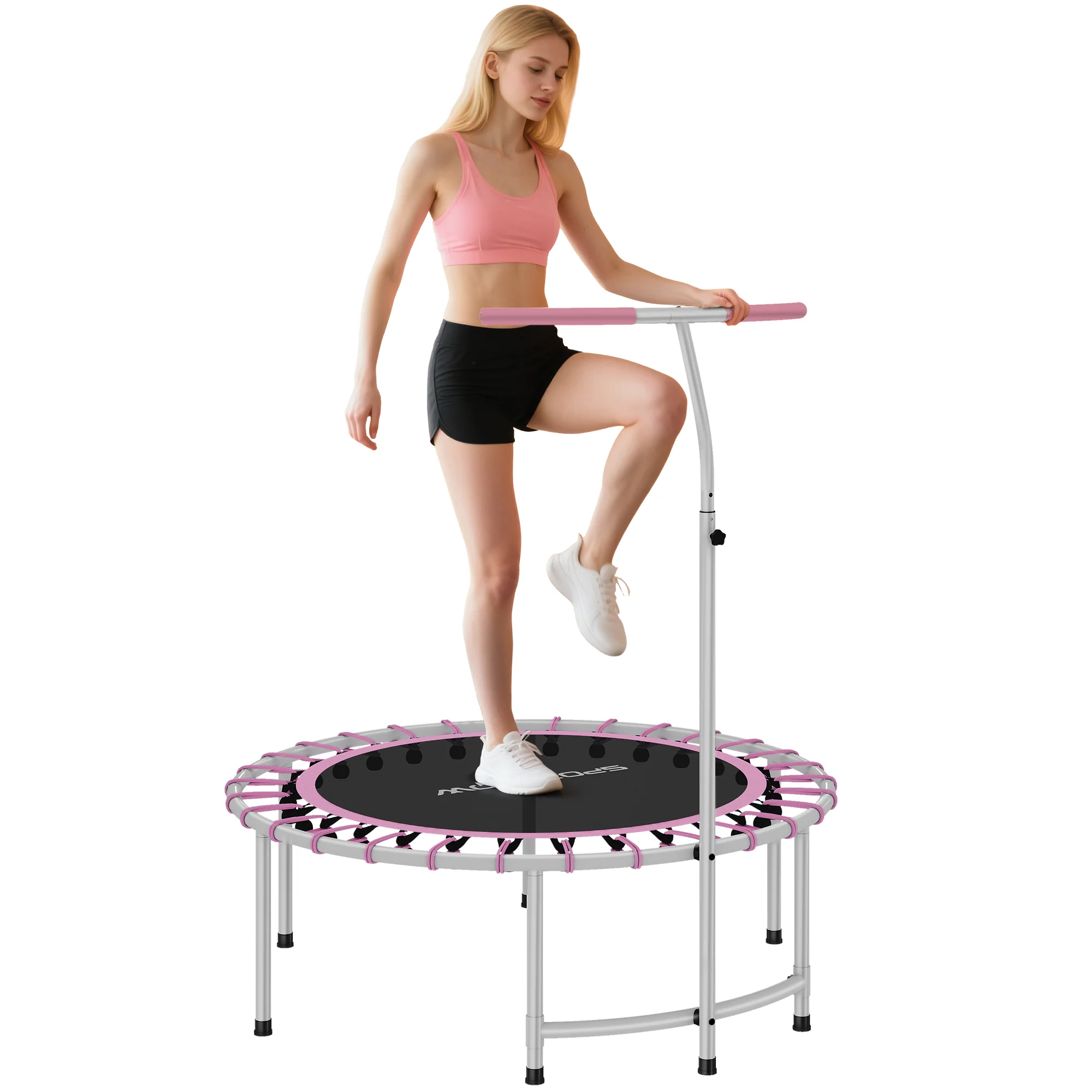 SPORTNOW Fitness Trampoline With 5-Level Adjustable Handle - Image 10