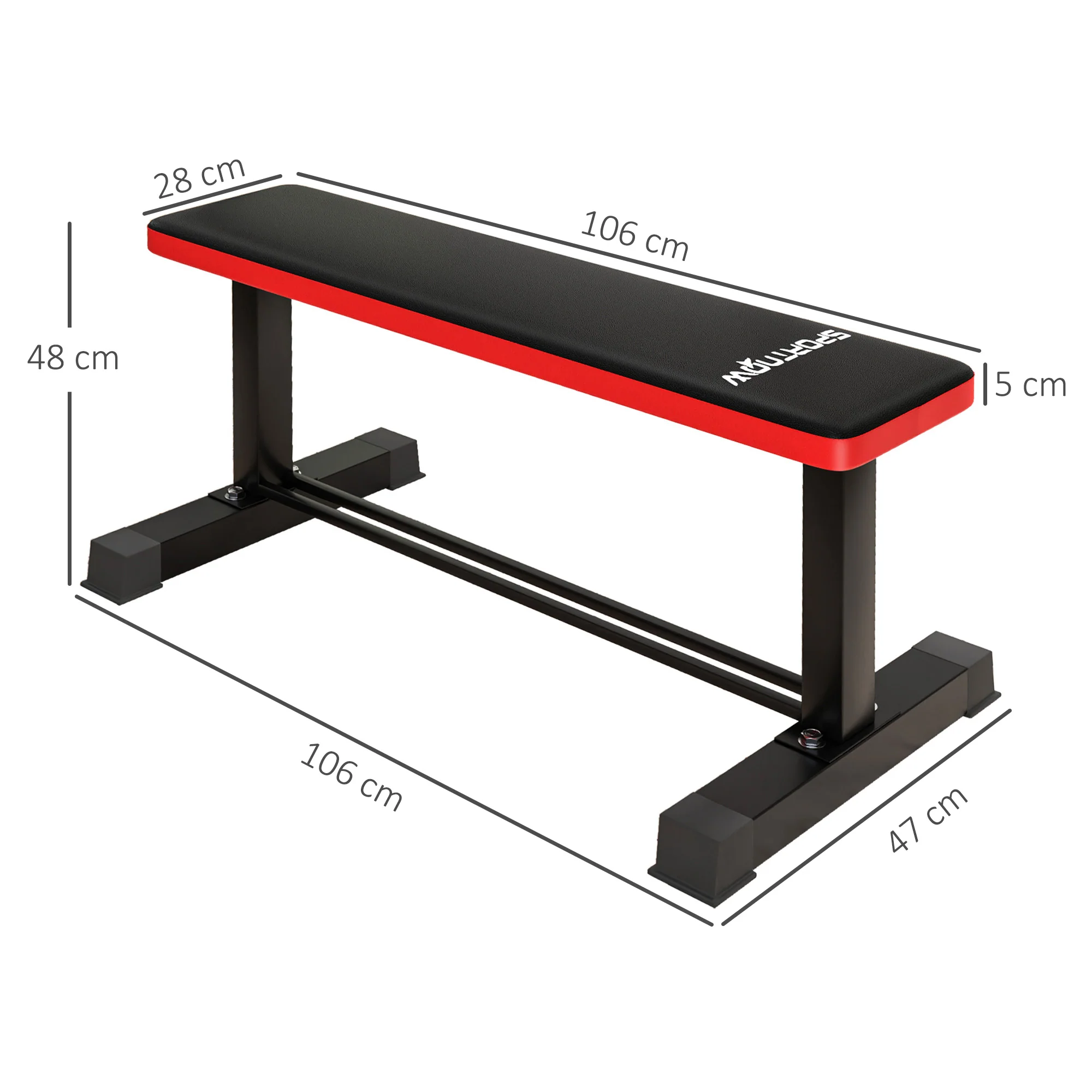 SPORTNOW Flat Weight Bench with Dumbbell Rack, 300KG Weight Capacity - Image 5