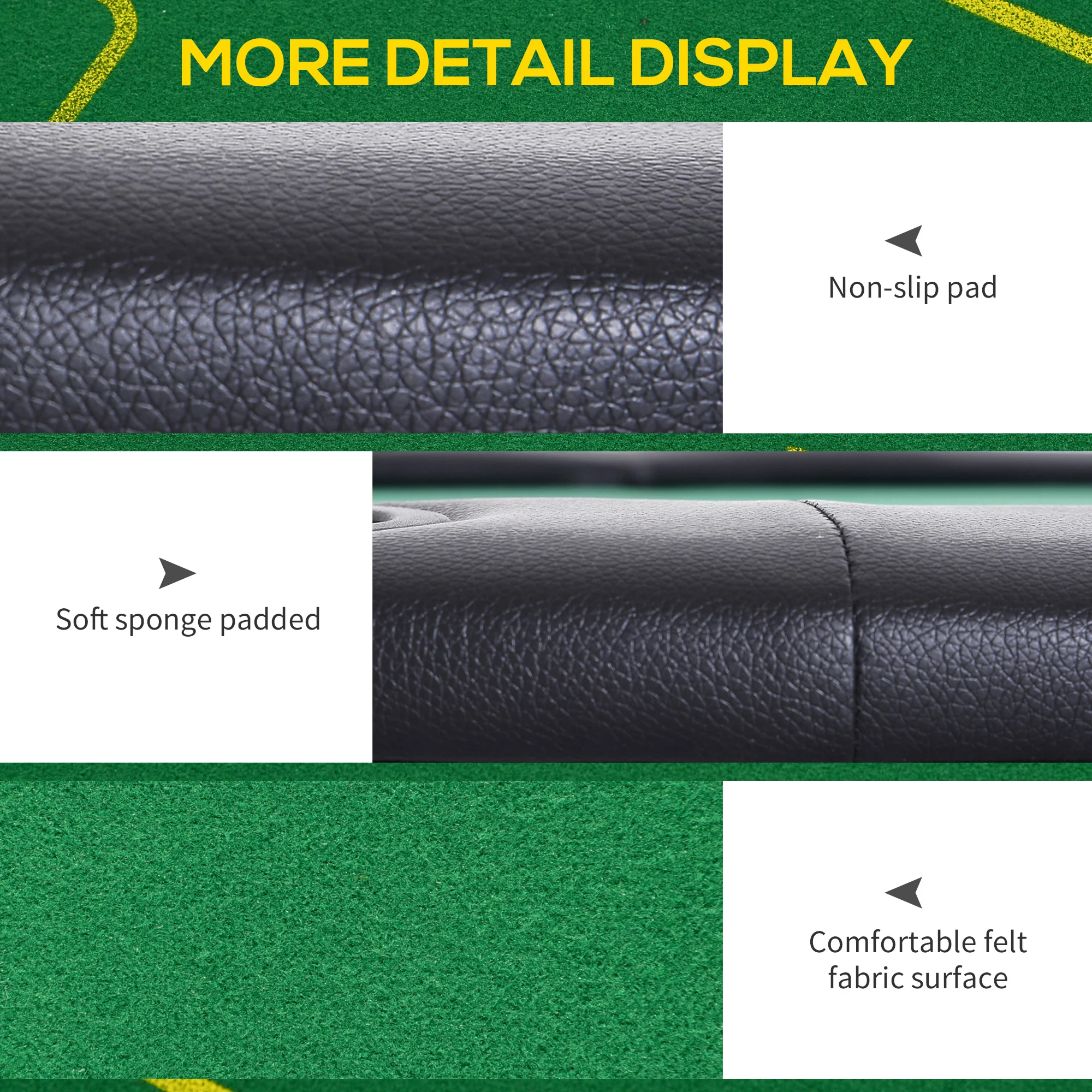 SPORTNOW Foldable Poker Mat, 10-Player Table Top With Cup Holders, Carry Bag - Image 6