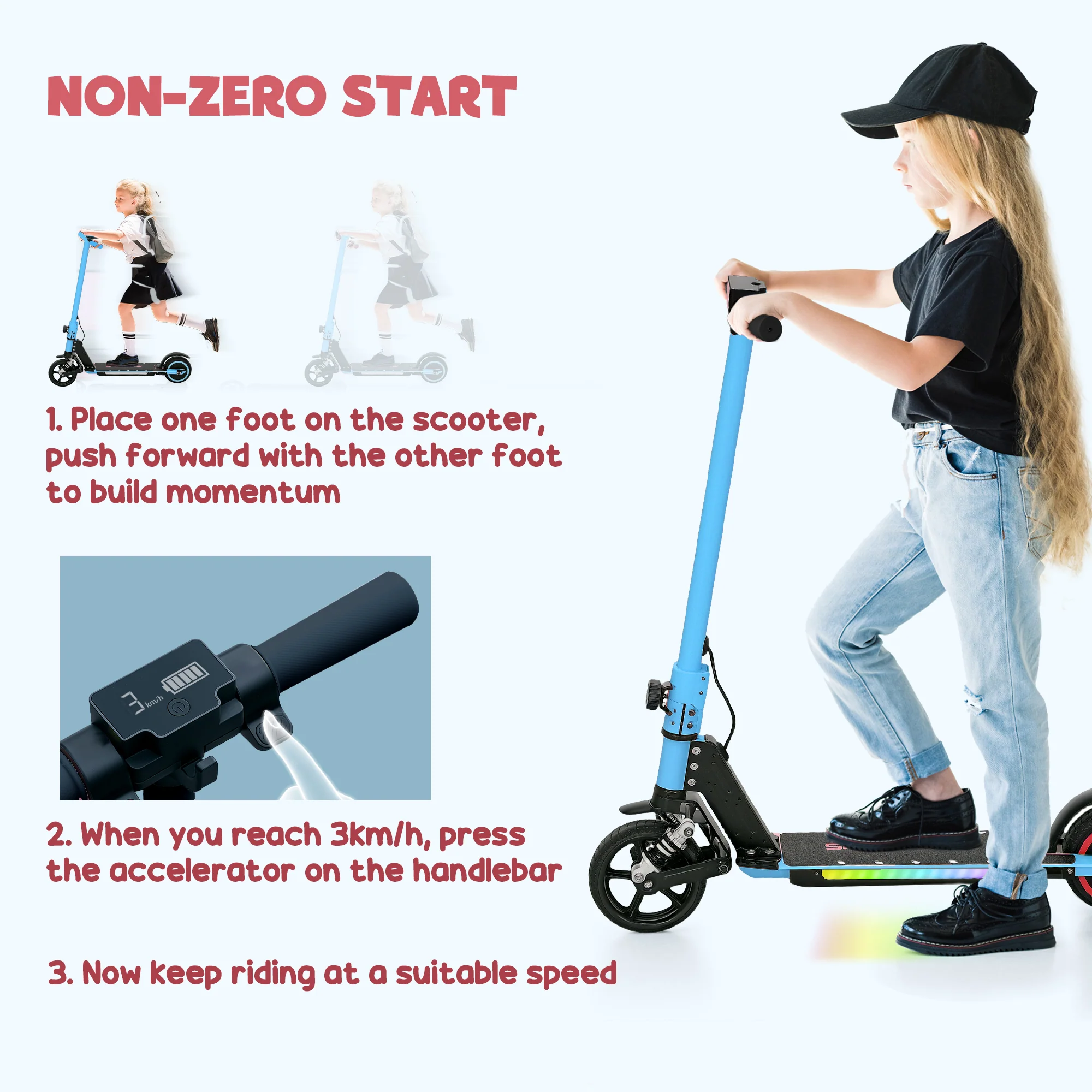 SPORTNOW Folding Electric Scooter W/ LED Lights And Display - Image 12