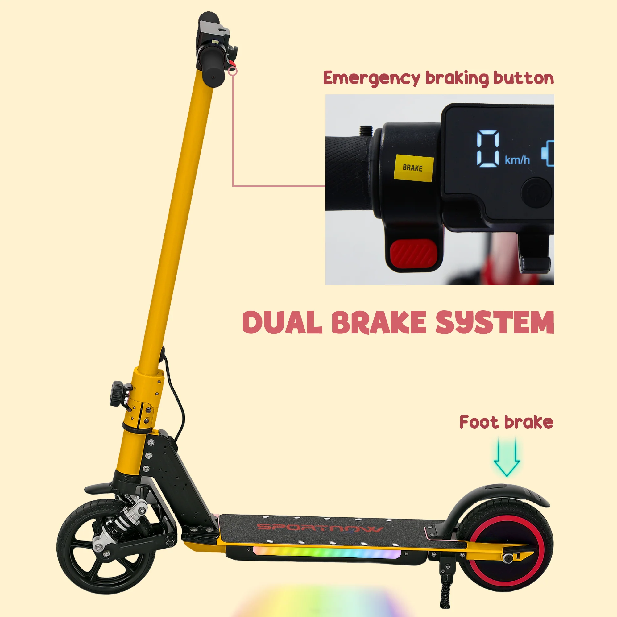 SPORTNOW Folding Electric Scooter W/ LED Lights And Display - Image 22