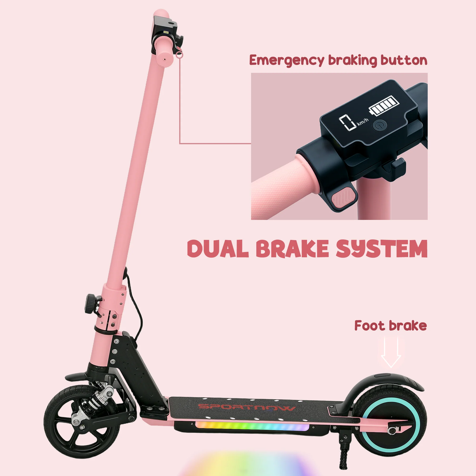 SPORTNOW Folding Electric Scooter W/ LED Lights And Display - Image 31