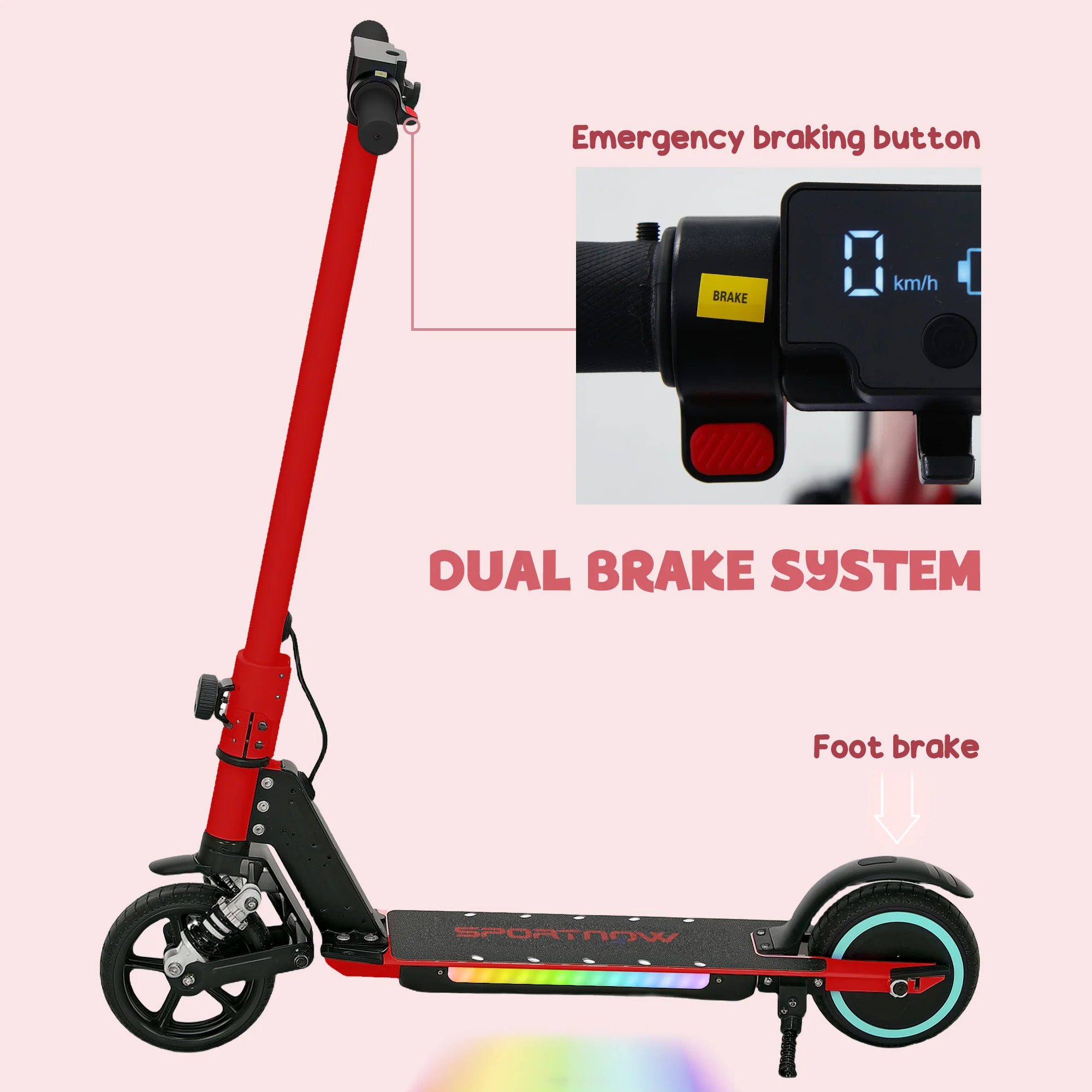 SPORTNOW Folding Electric Scooter W/ LED Lights And Display - Image 40