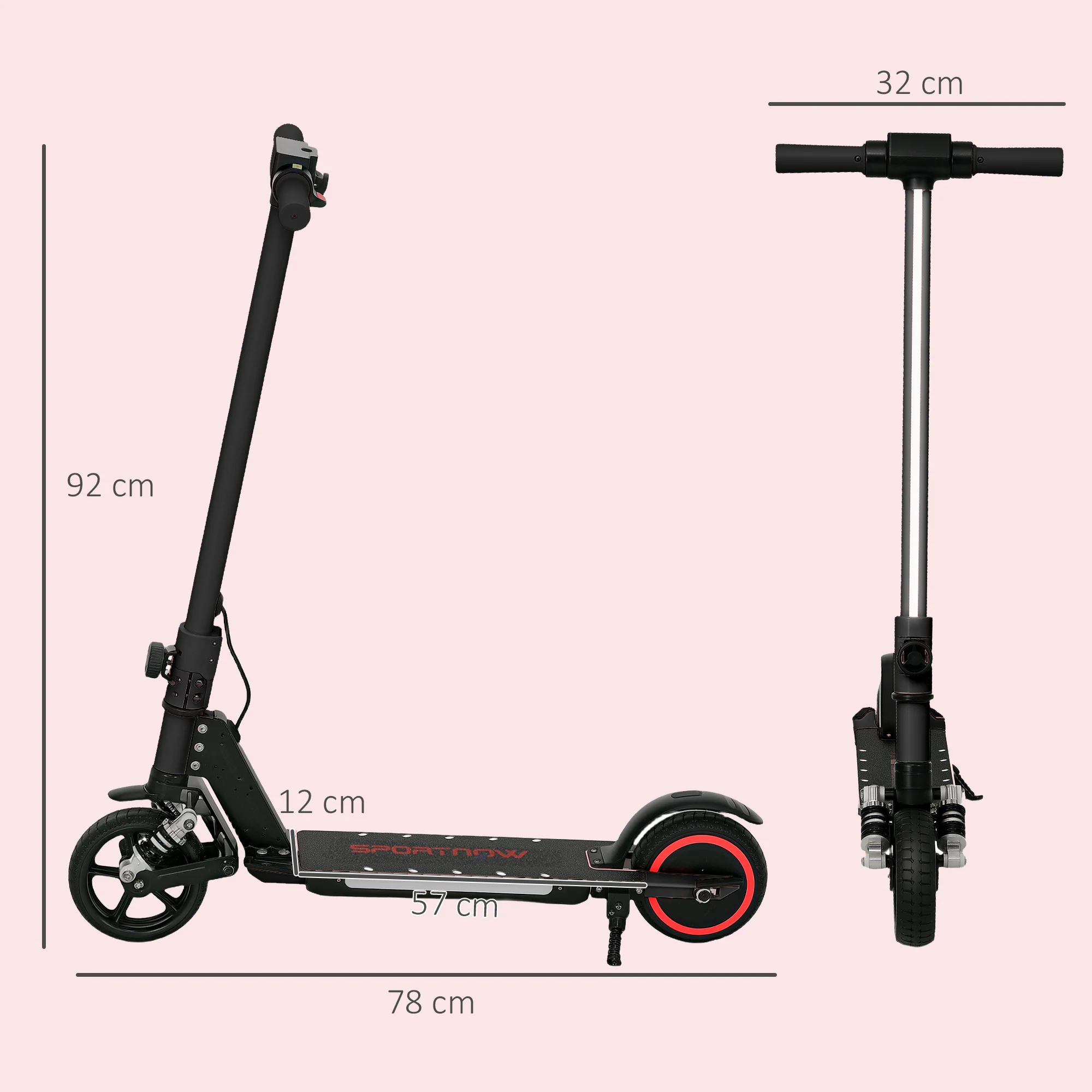 SPORTNOW Folding Electric Scooter W/ LED Lights And Display - Image 5