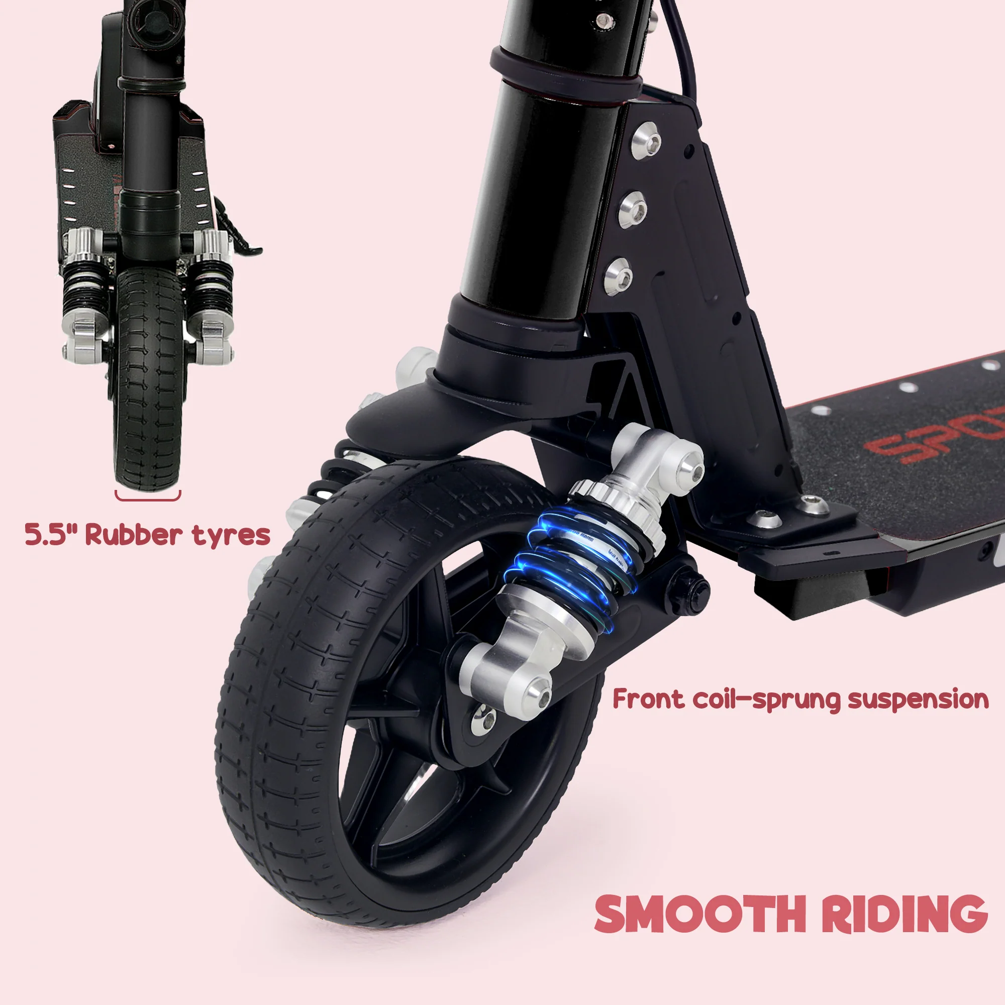 SPORTNOW Folding Electric Scooter W/ LED Lights And Display - Image 7
