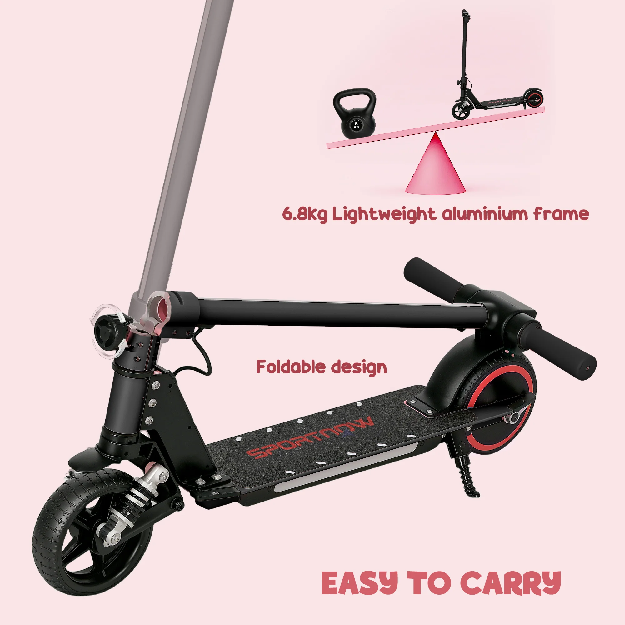 SPORTNOW Folding Electric Scooter W/ LED Lights And Display - Image 8