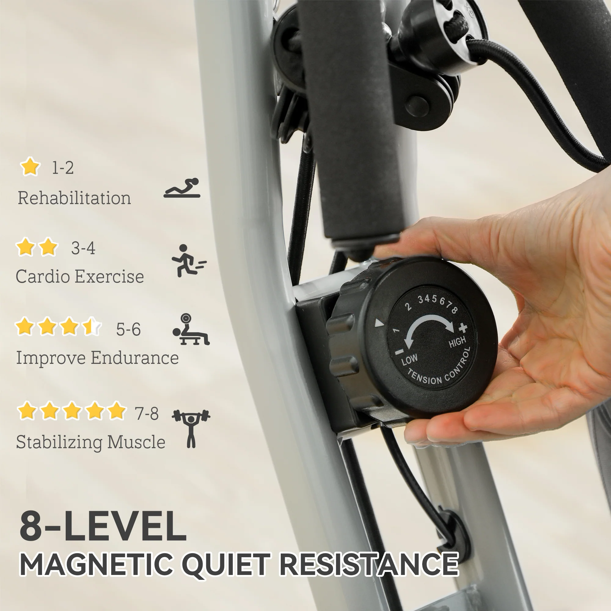 SPORTNOW Folding Exercise Bike With Arm Bands And Hand Pulse Sensor - Image 22