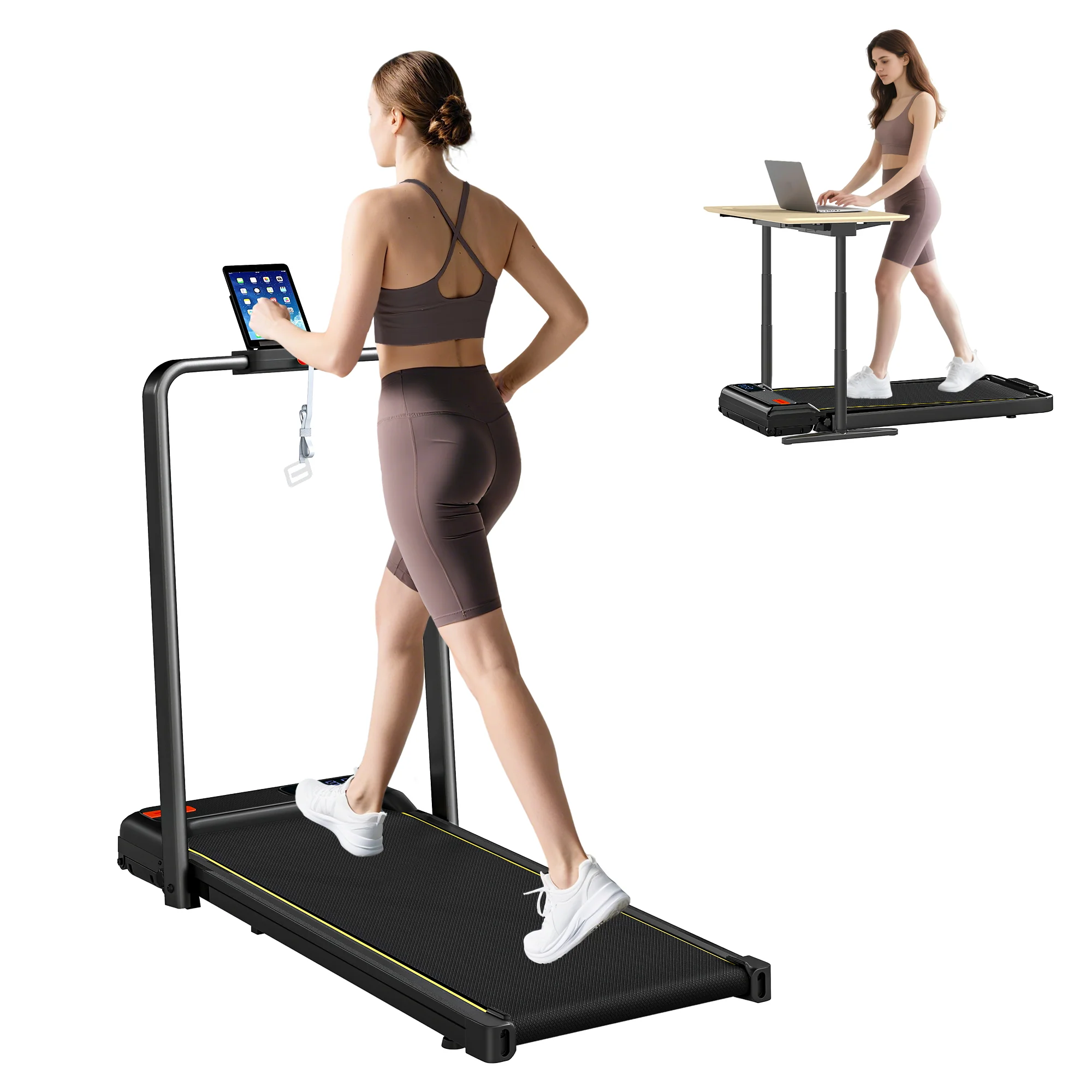 SPORTNOW Folding Treadmill Under Desk Walking Pad With Incline