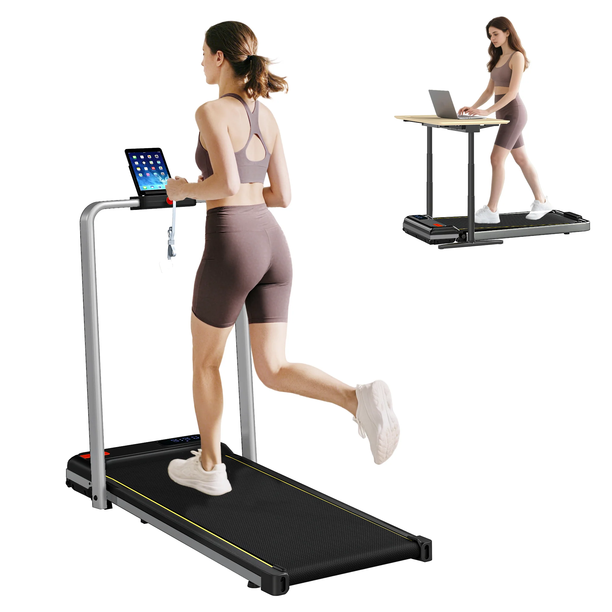 SPORTNOW Folding Treadmill Under Desk Walking Pad With Incline - Image 10
