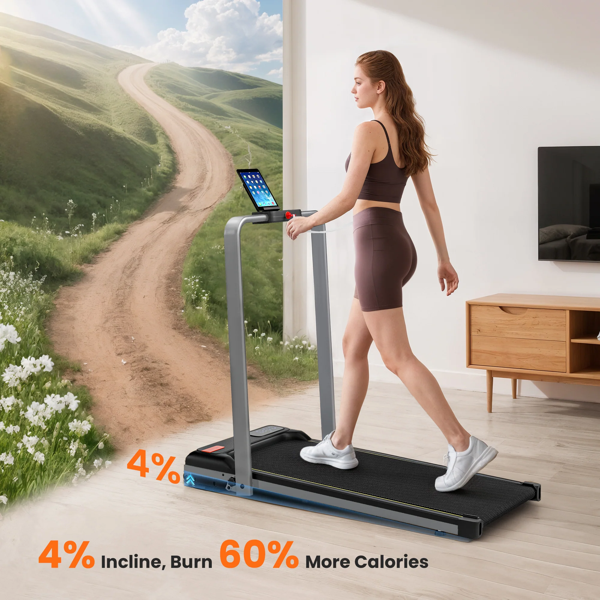 SPORTNOW Folding Treadmill Under Desk Walking Pad With Incline - Image 12