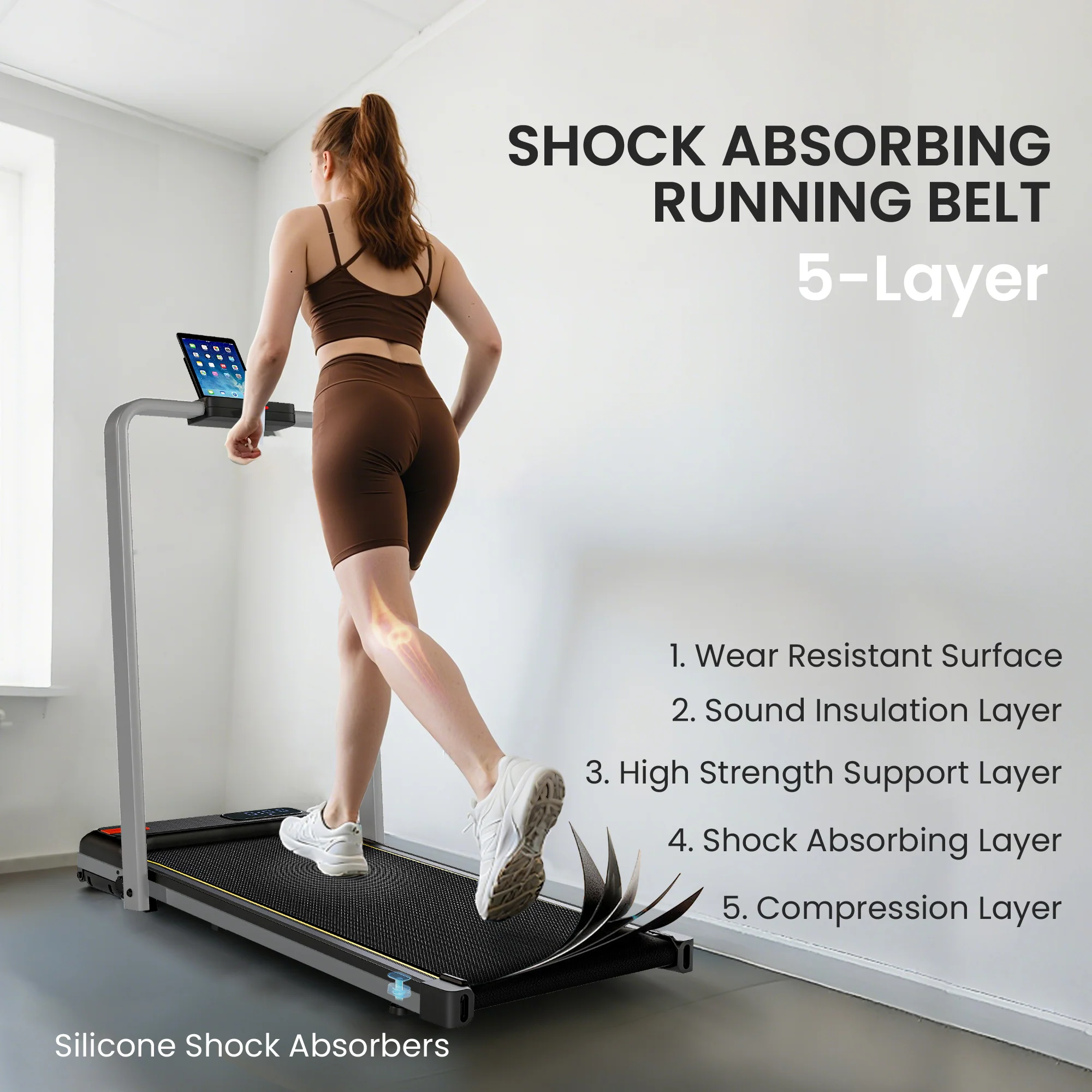 SPORTNOW Folding Treadmill Under Desk Walking Pad With Incline - Image 15