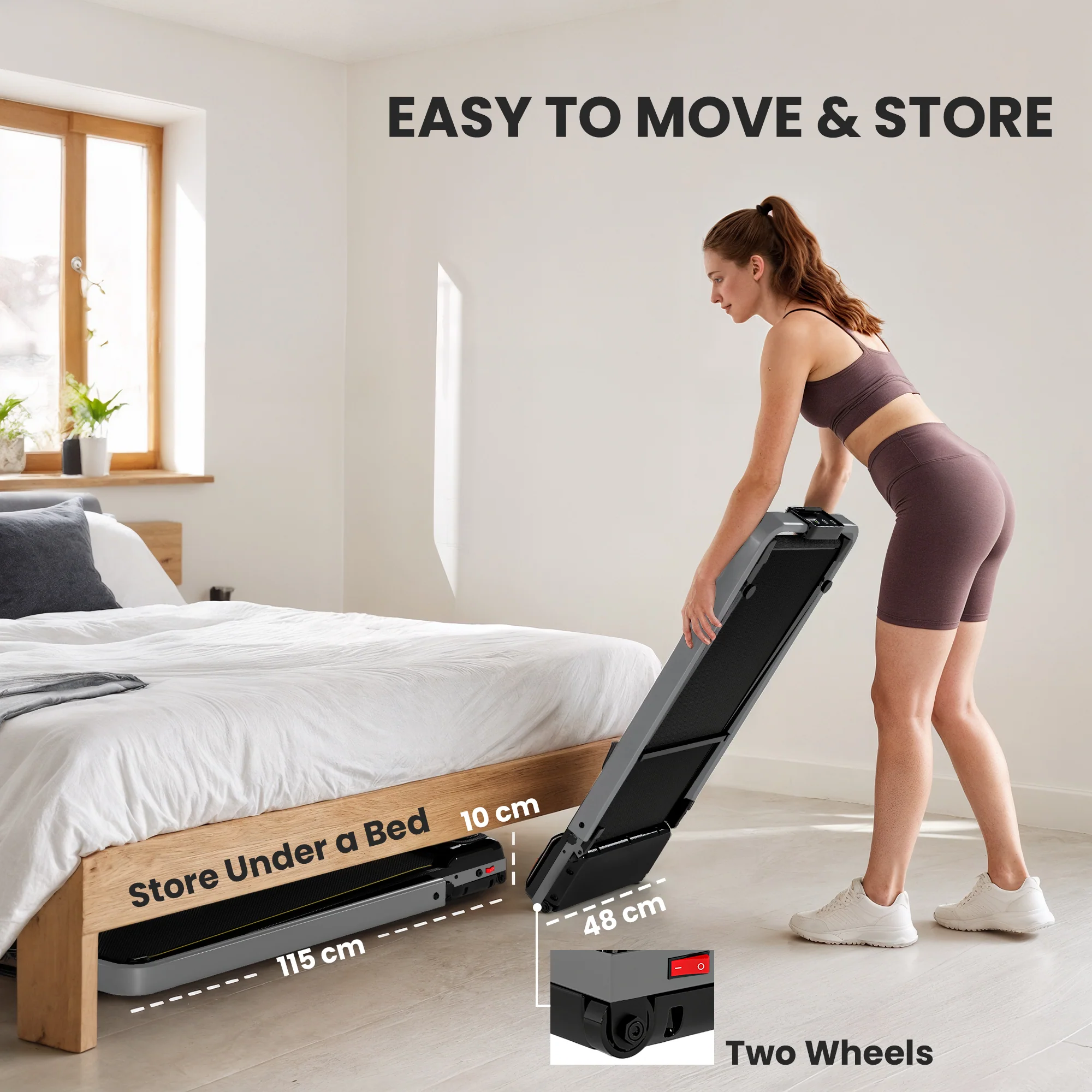 SPORTNOW Folding Treadmill Under Desk Walking Pad With Incline - Image 17
