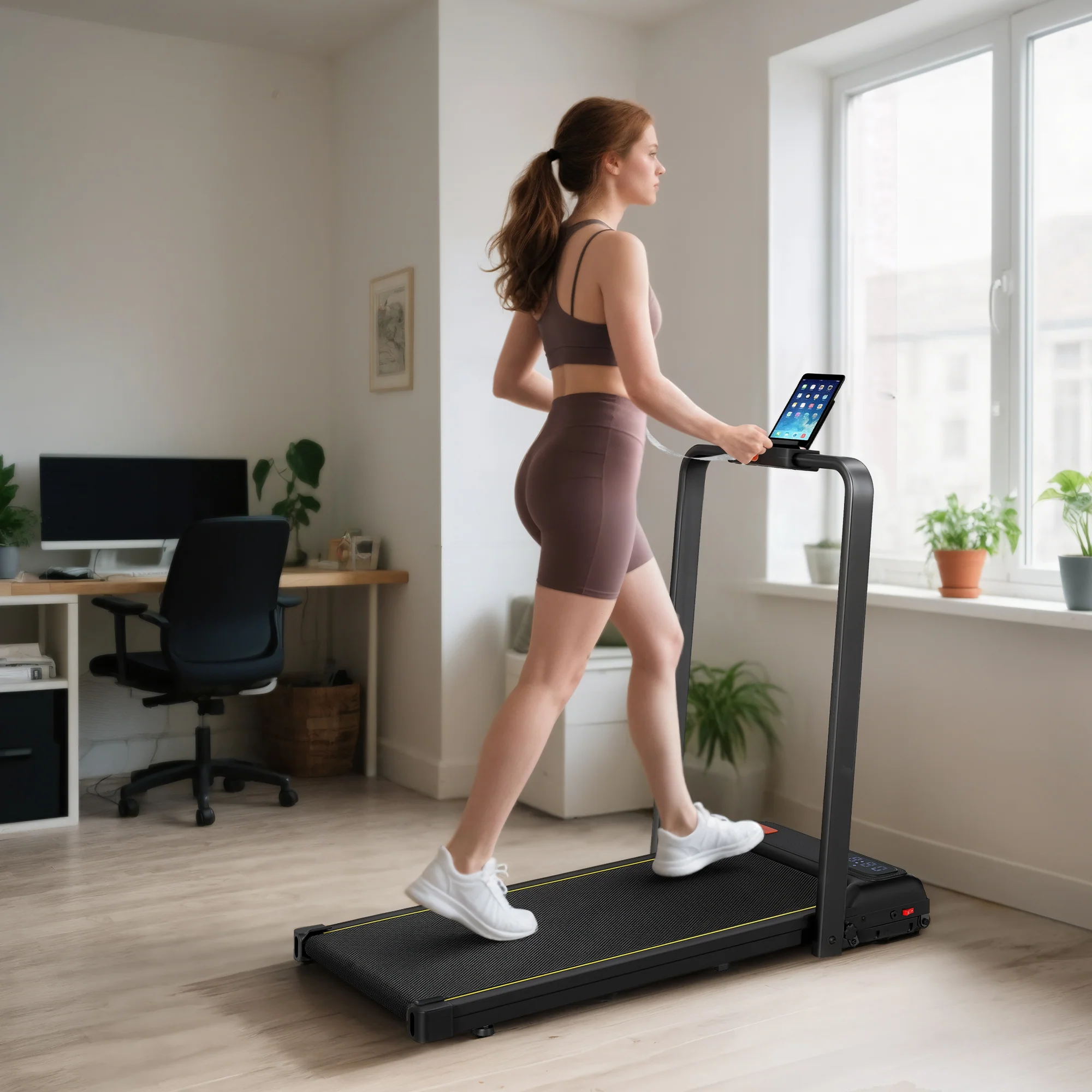 SPORTNOW Folding Treadmill Under Desk Walking Pad With Incline - Image 2