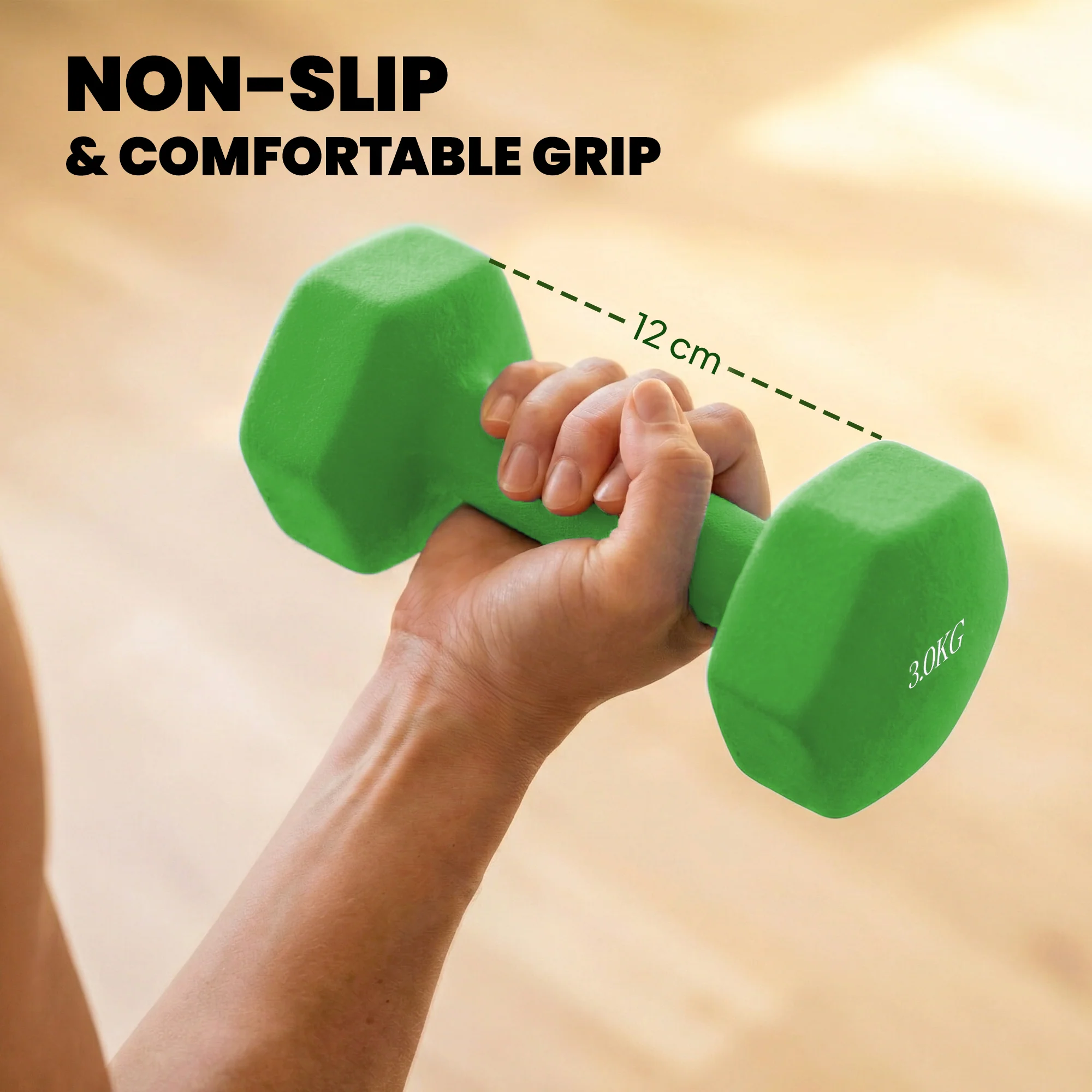 SPORTNOW Hex Dumbbells Set With Dumbbell Rack, 2 X 1kg, 2 X 3kg, 2 X 5kg - Image 5