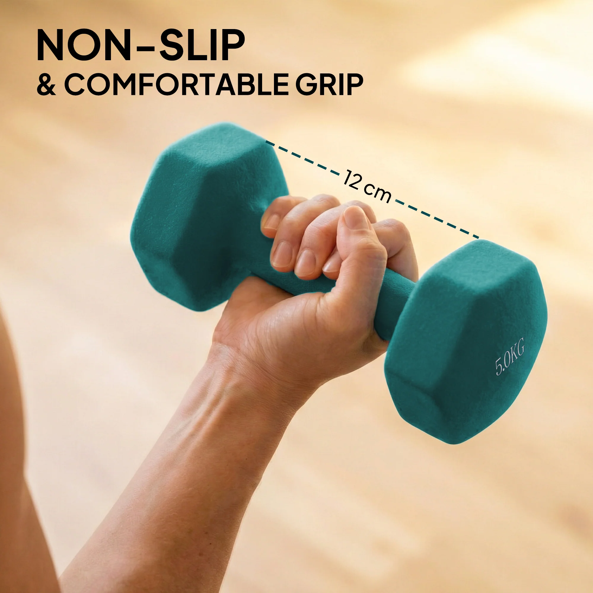 SPORTNOW Hex Dumbbells Set With Dumbbell Rack, 2 X 1kg, 2 X 3kg, 2 X 5kg - Image 5