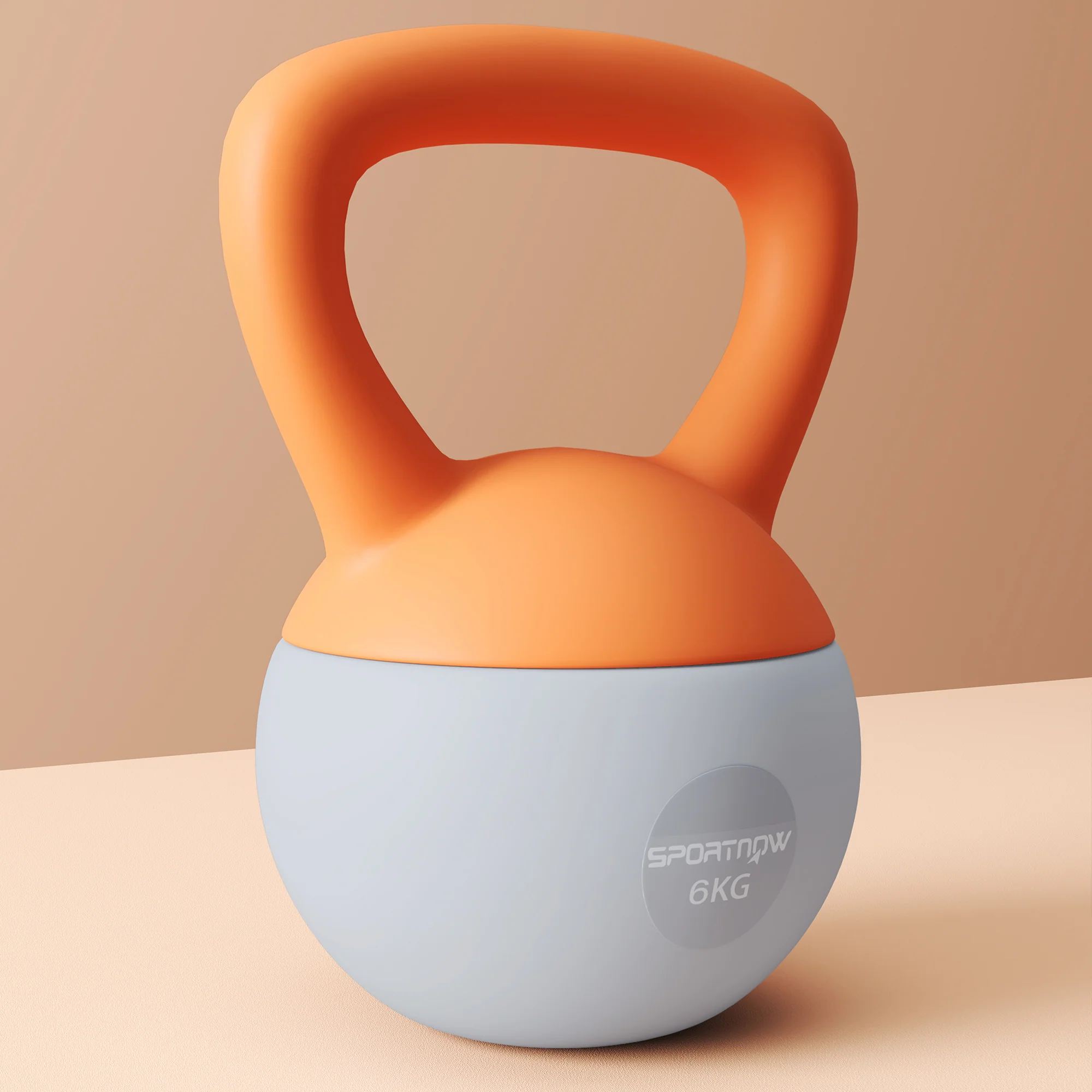 SPORTNOW Kettlebell W/ Soft Body And Non-Slip Handle, Orange And Grey - Image 16