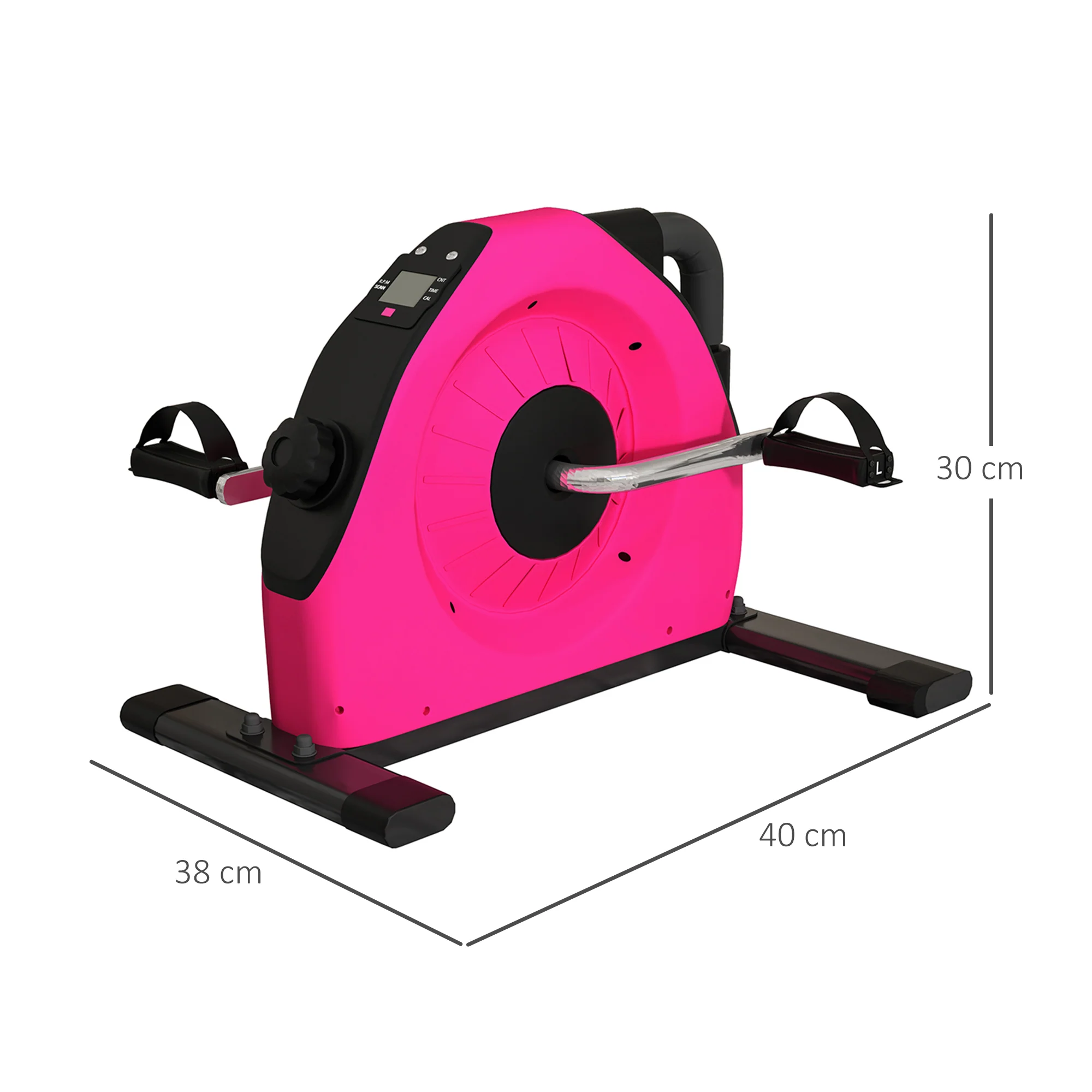 SPORTNOW Mini Exercise Bik Under Desk Bike For Legs And Arms Workout, Red - Image 5