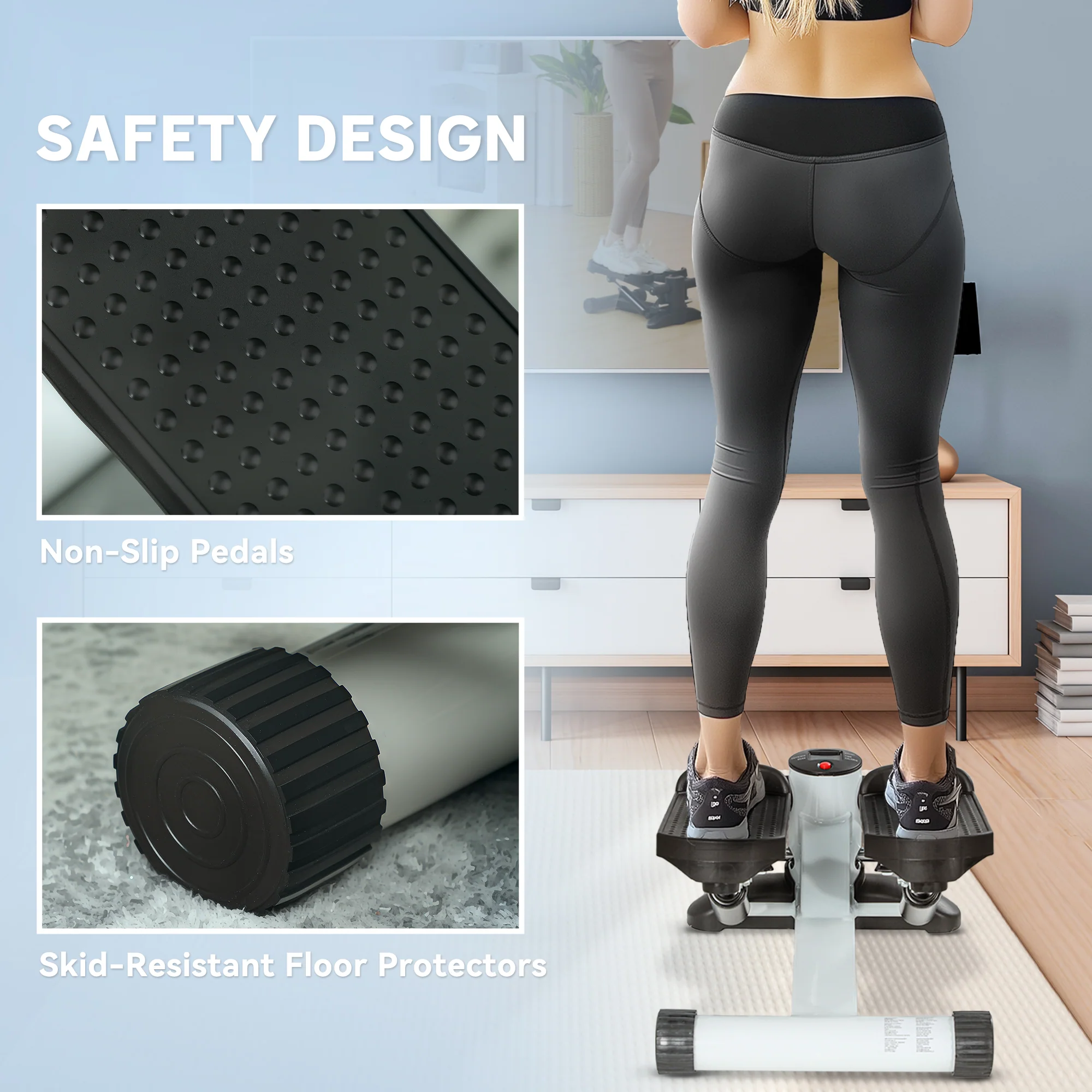 SPORTNOW Mini Stepper Machine With LCD Monitor And Non-Slip Pedals - Image 15