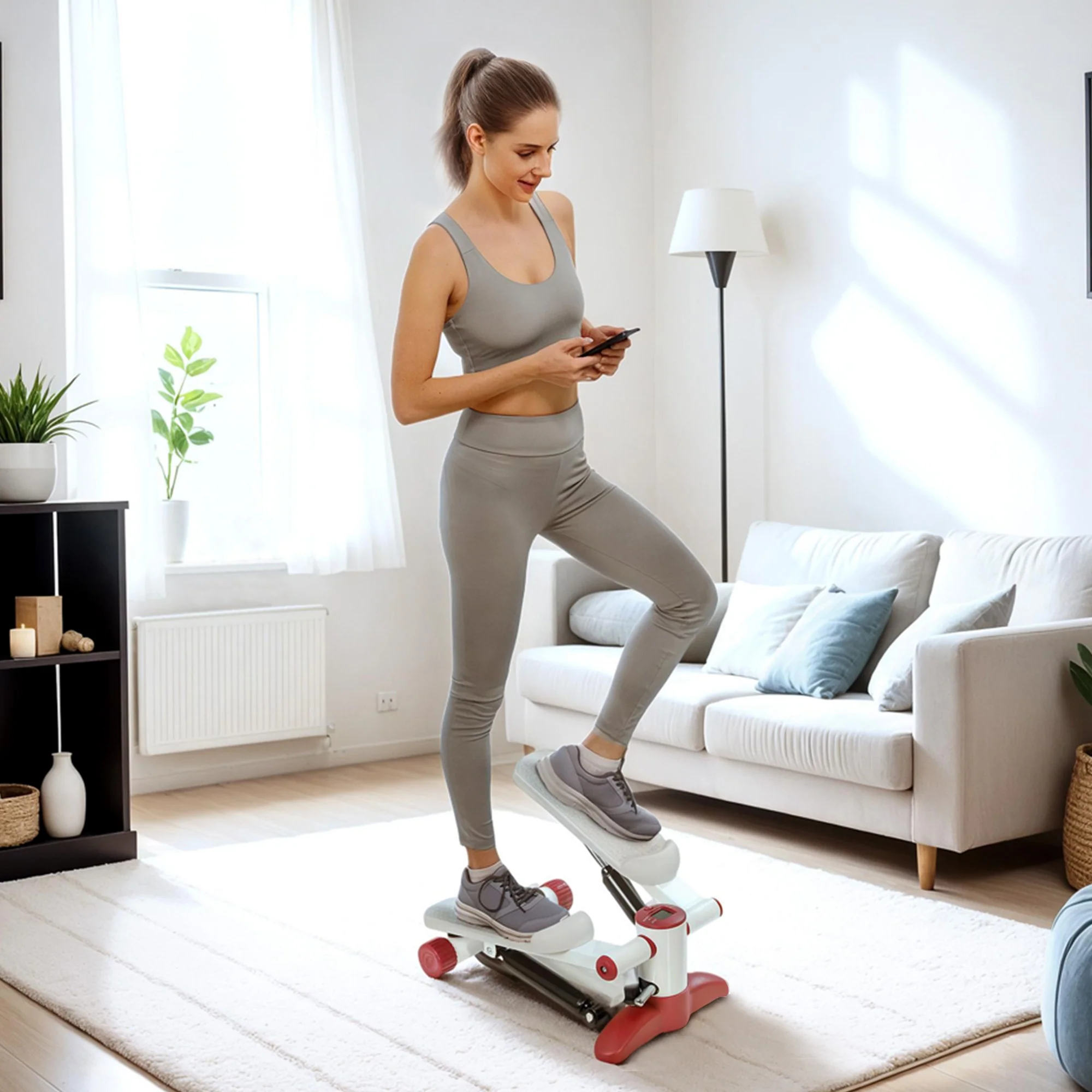 SPORTNOW Mini Stepper Machine With LCD Monitor And Non-Slip Pedals - Image 2