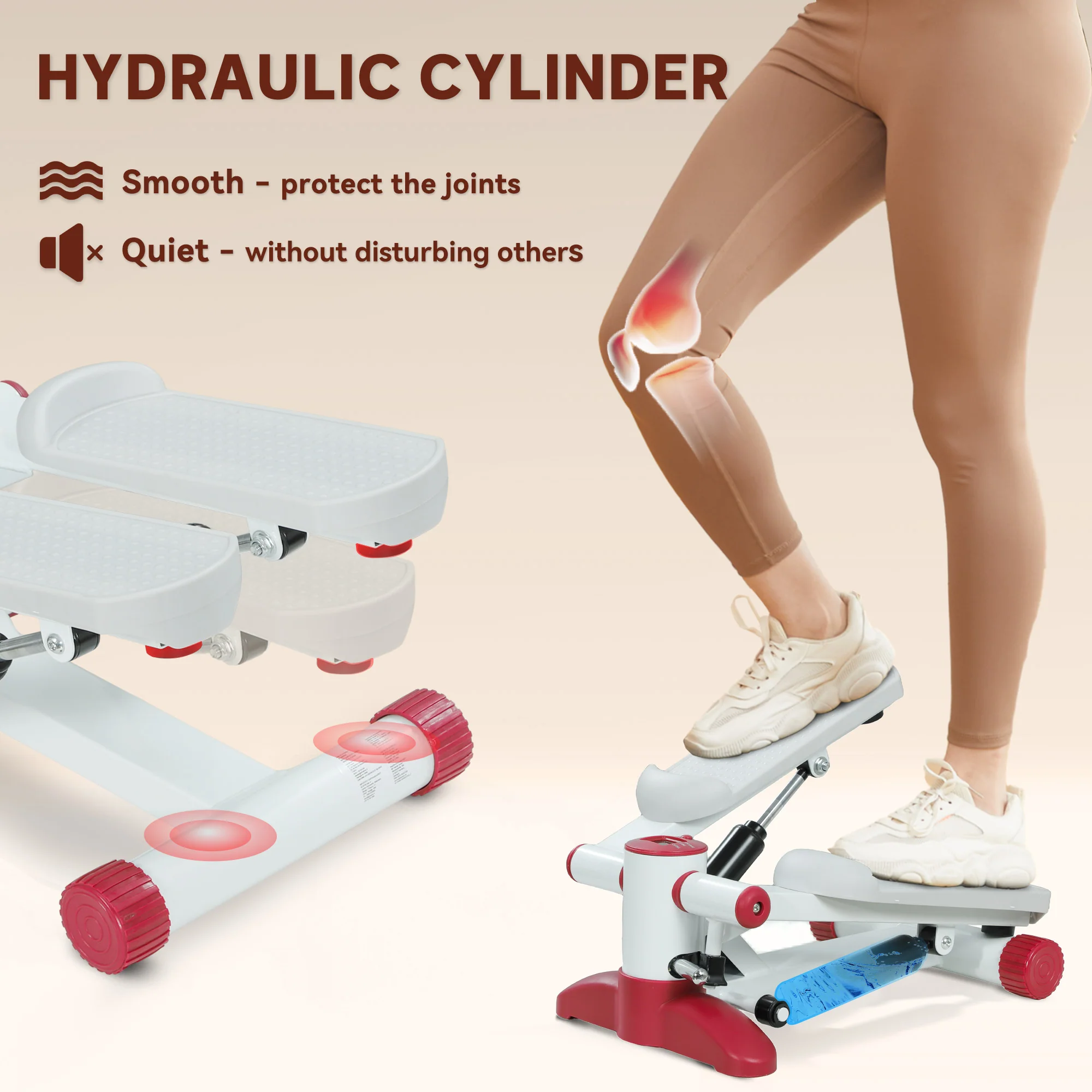 SPORTNOW Mini Stepper Machine With LCD Monitor And Non-Slip Pedals - Image 4