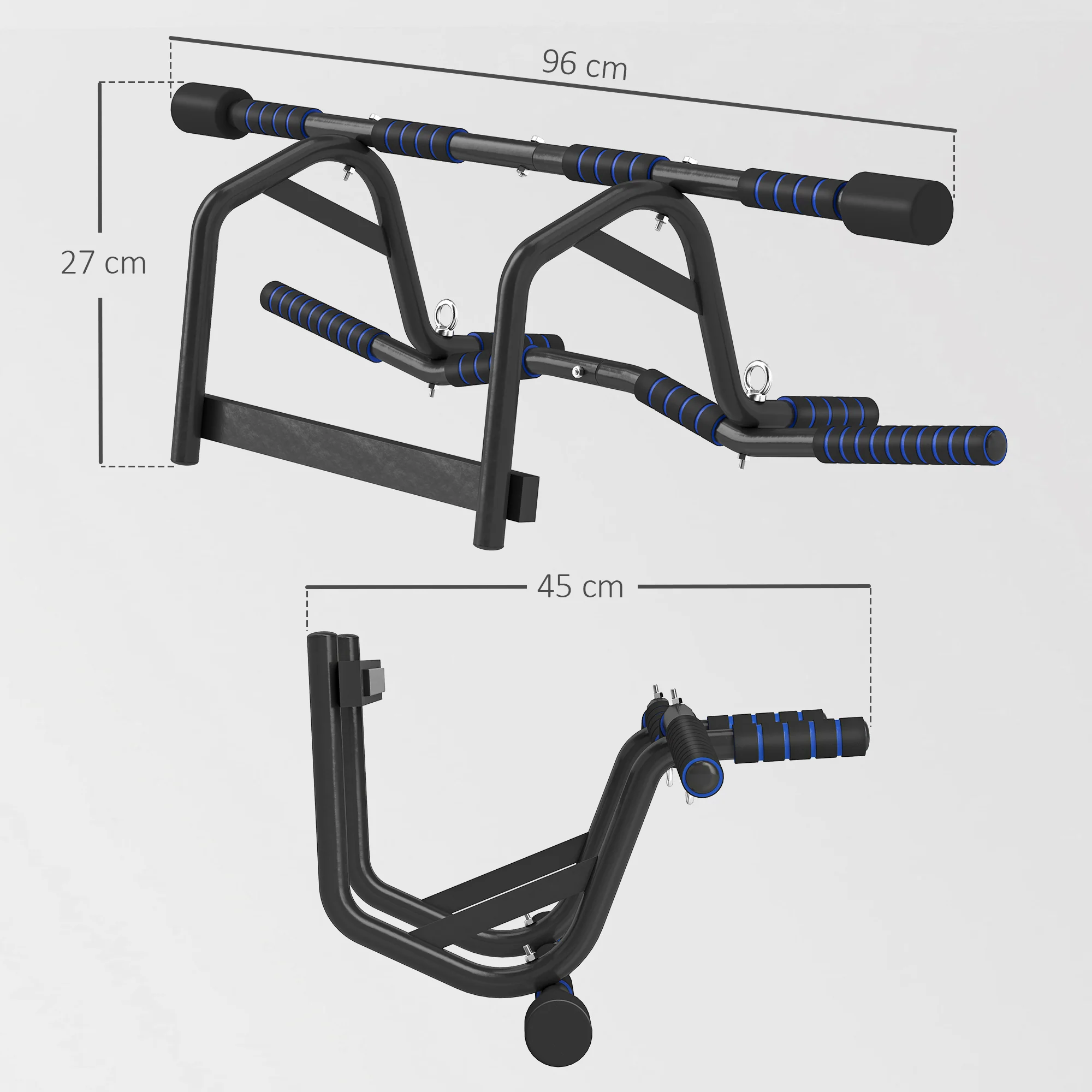 SPORTNOW Multi-Grip Pull Up Bar, Chin Up Bar Doorway with Non-Slip Grips - Image 5