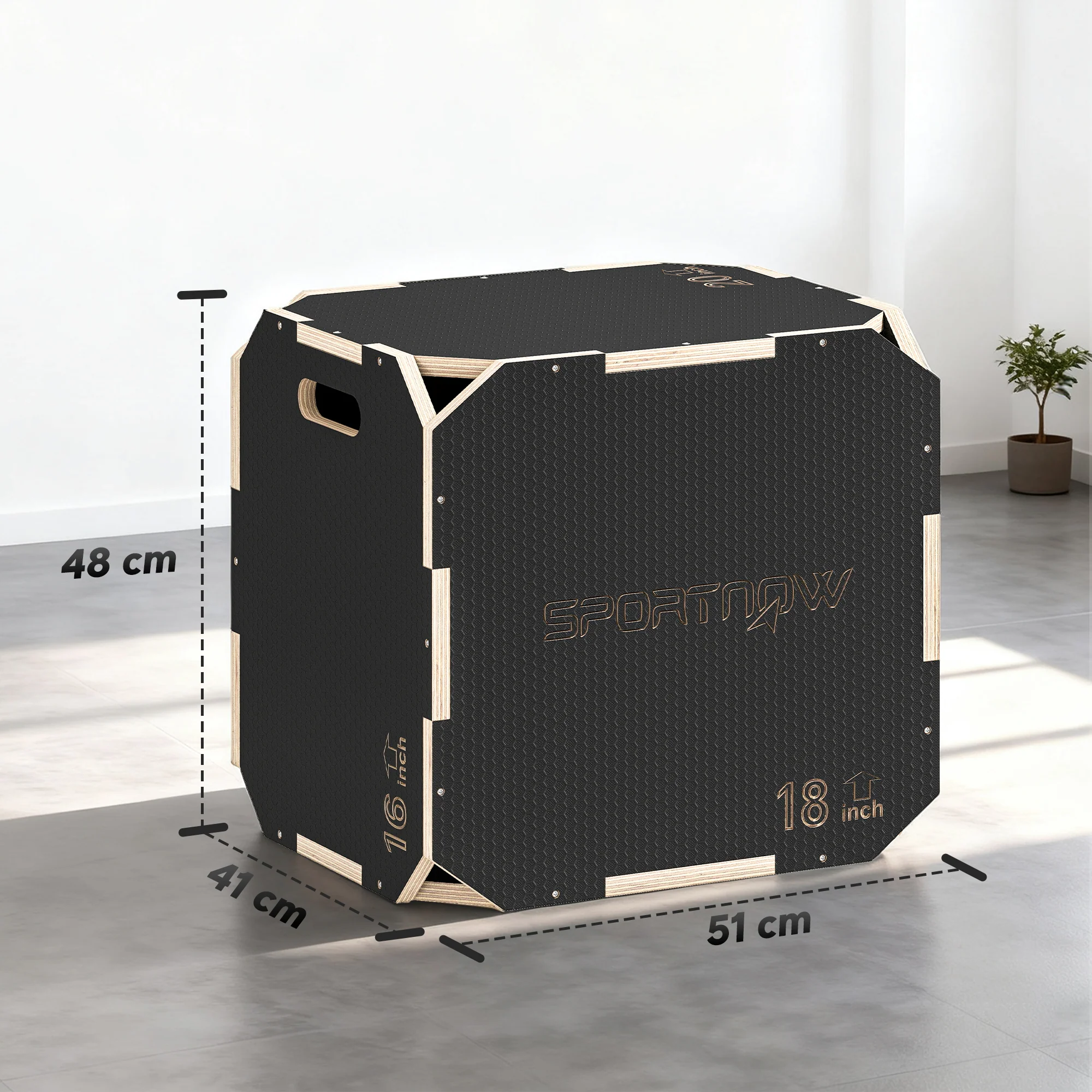 SPORTNOW Non-Slip Plyo Box, Corner-free Wooden Jump Box - Image 14