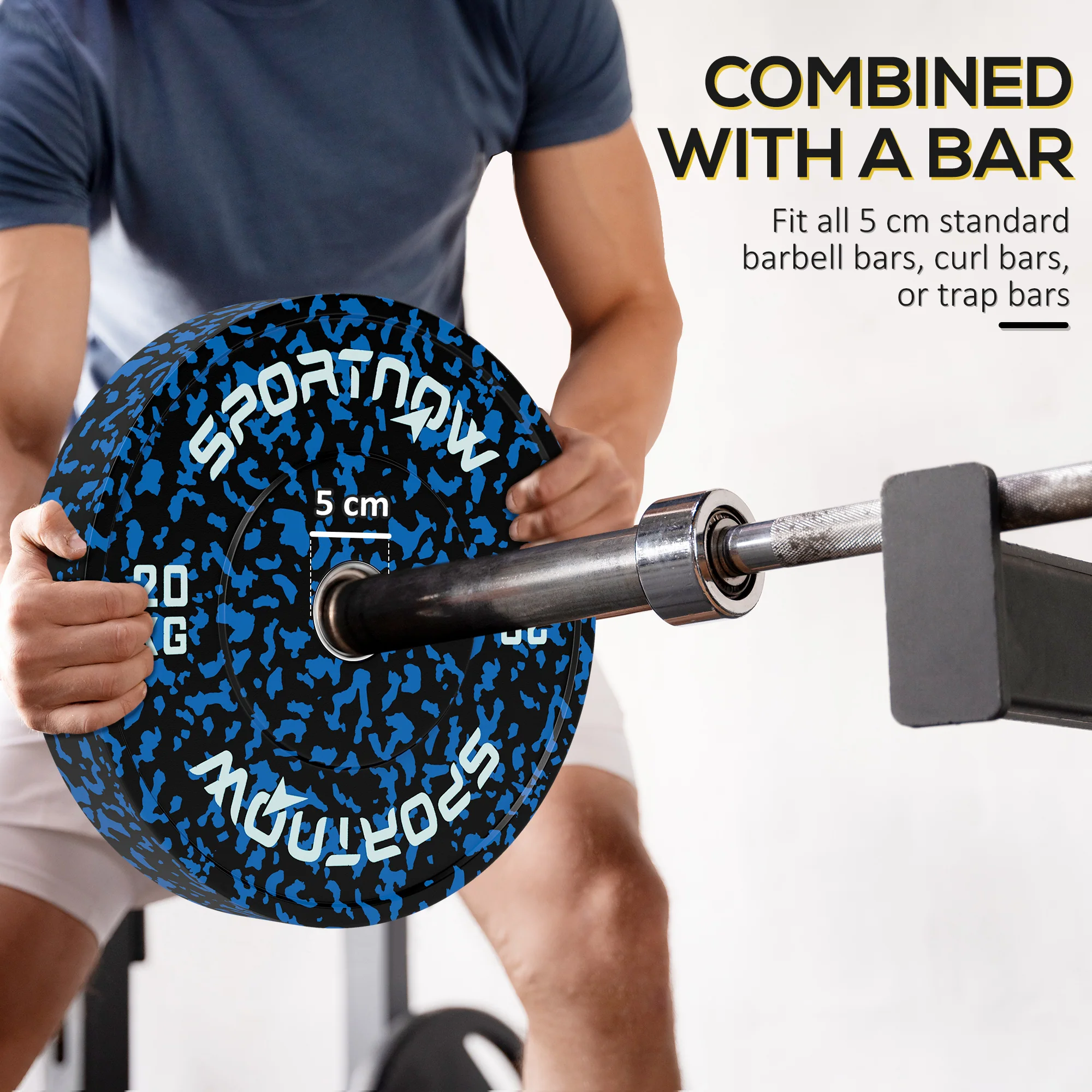 SPORTNOW Olympic Weight Plates With 5cm Holes For Weight Lifting - Image 22