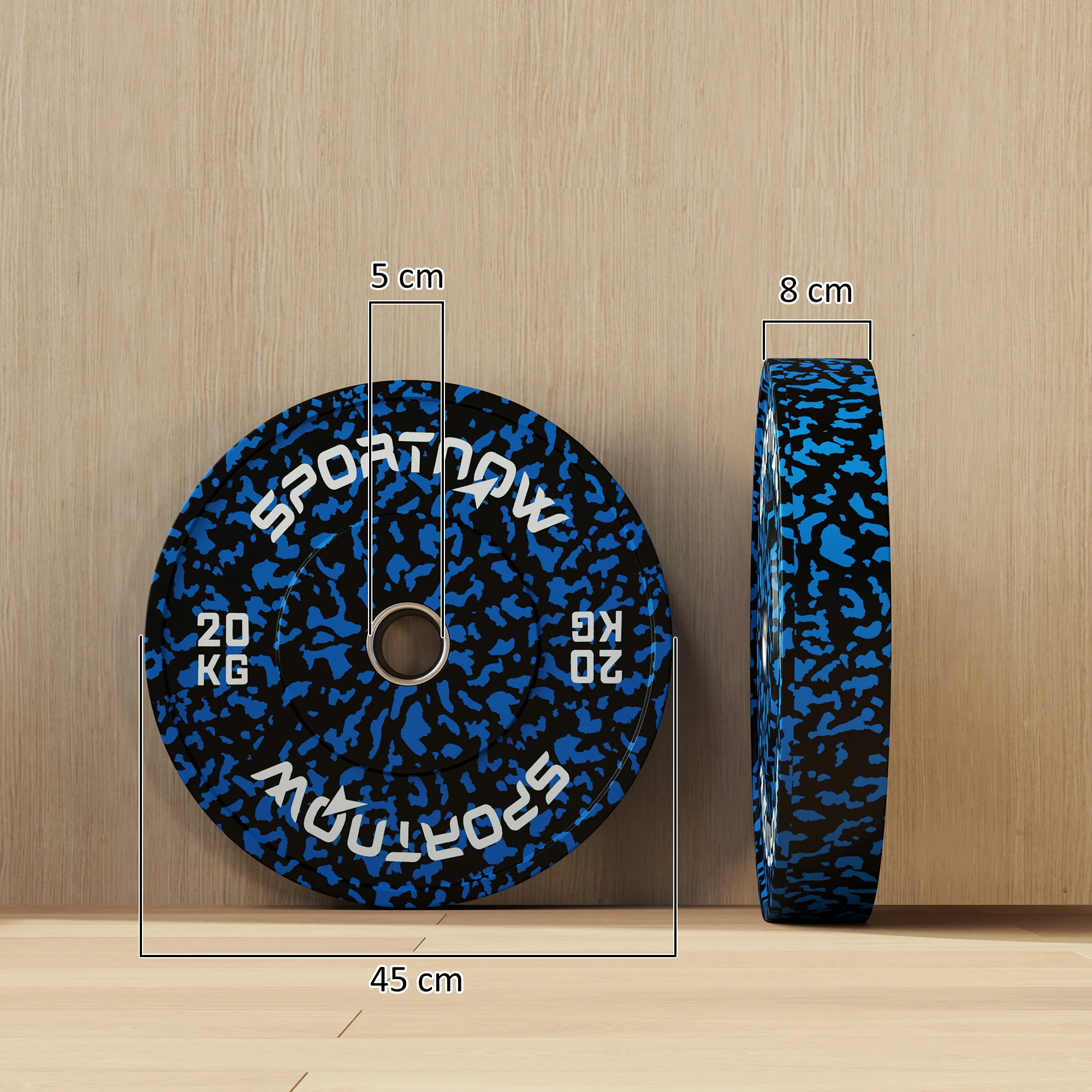 SPORTNOW Olympic Weight Plates With 5cm Holes For Weight Lifting - Image 23