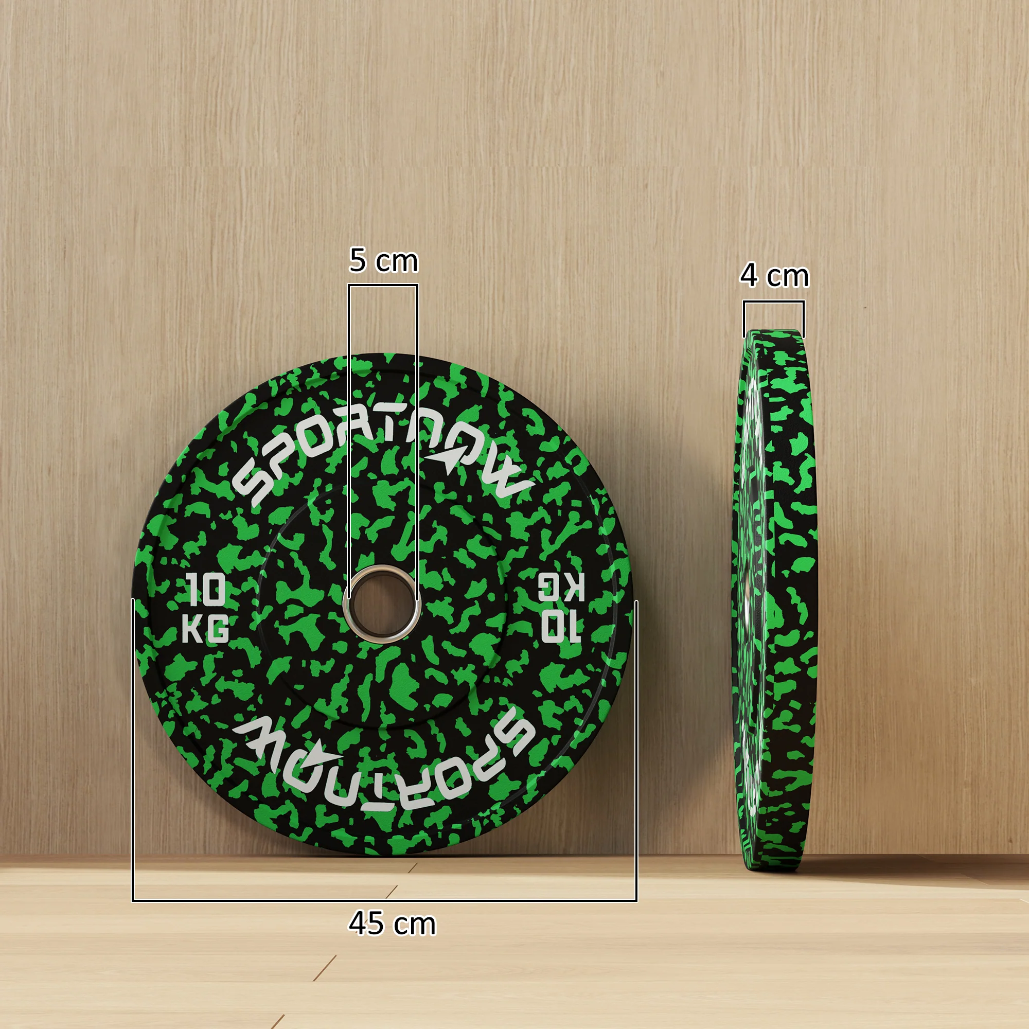 SPORTNOW Olympic Weight Plates With 5cm Holes For Weight Lifting - Image 5