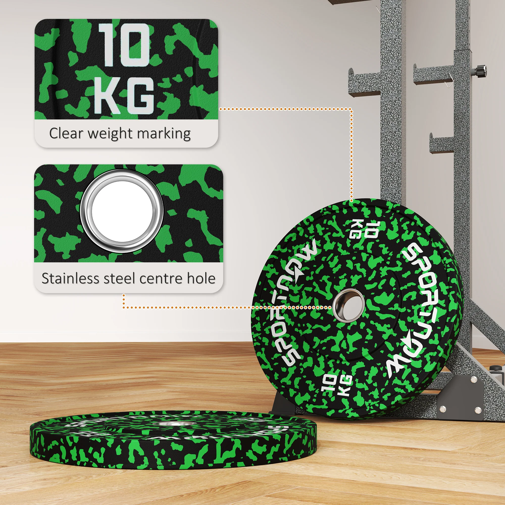 SPORTNOW Olympic Weight Plates With 5cm Holes For Weight Lifting - Image 6