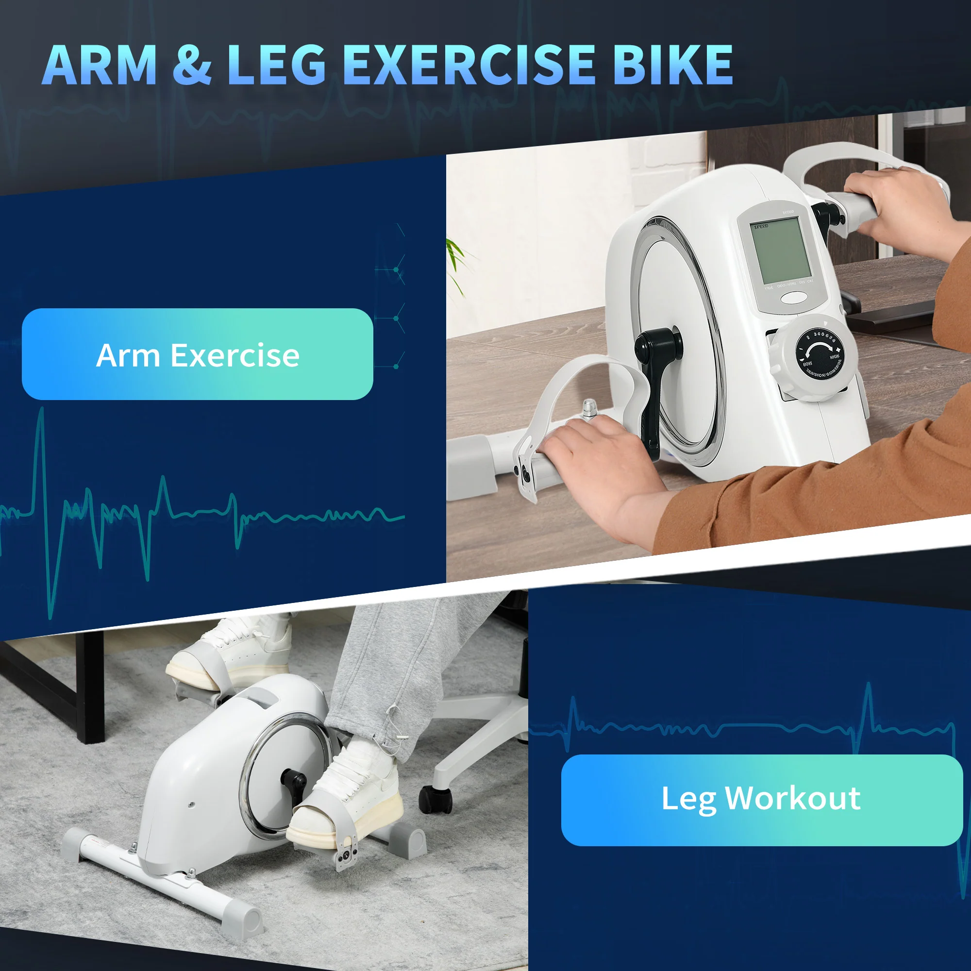 SPORTNOW Pedal Exerciser with 8-Level Magnetic Resistance - Image 12